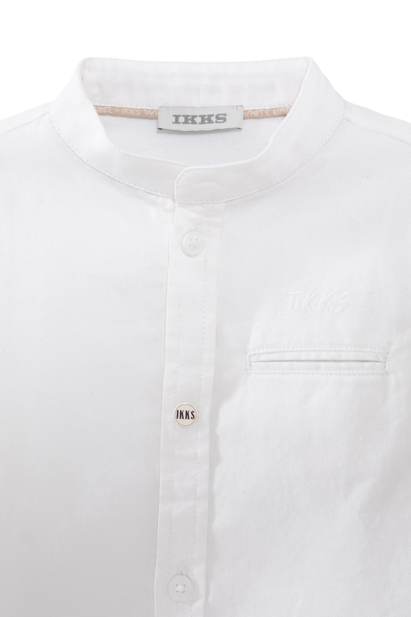 BABY BOY TWO-PLY MAO COLLAR WHITE SHIRT 3