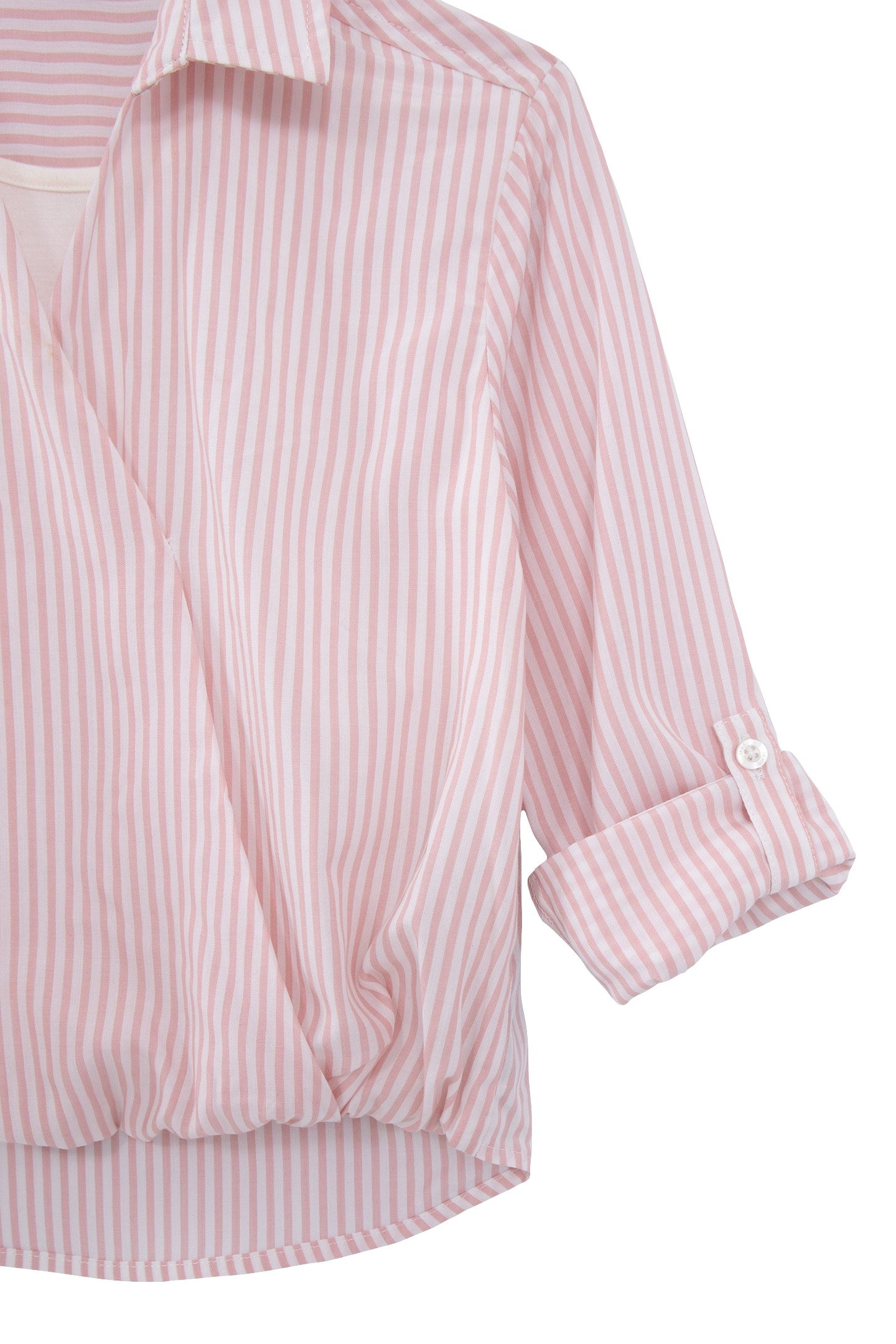 GIRLS’ PINK TROMPE-L'OEIL THIN STRIPED SHIRT 3