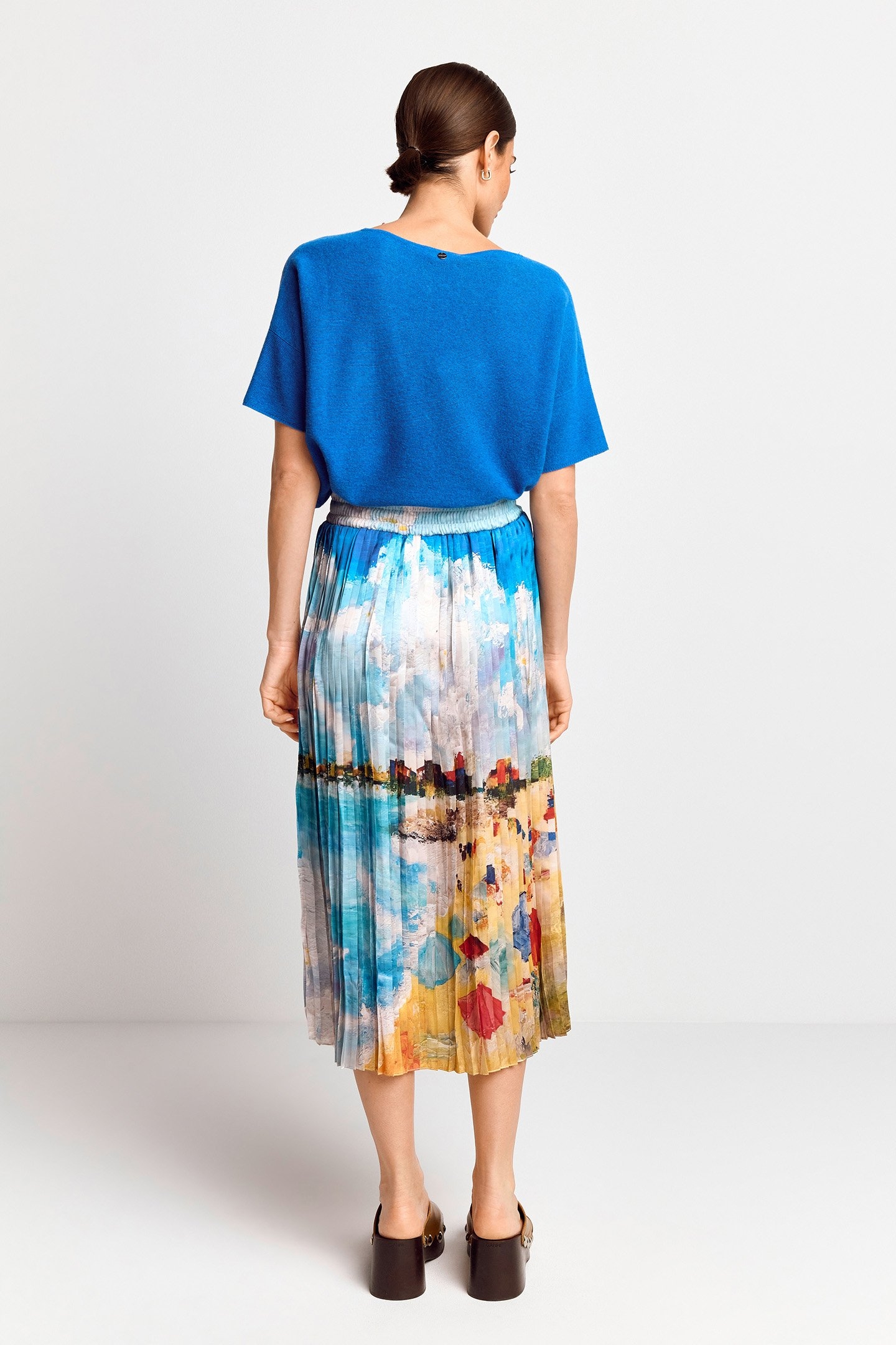 PRINTED PLISSEE SKIRT COTTON BLUE 2