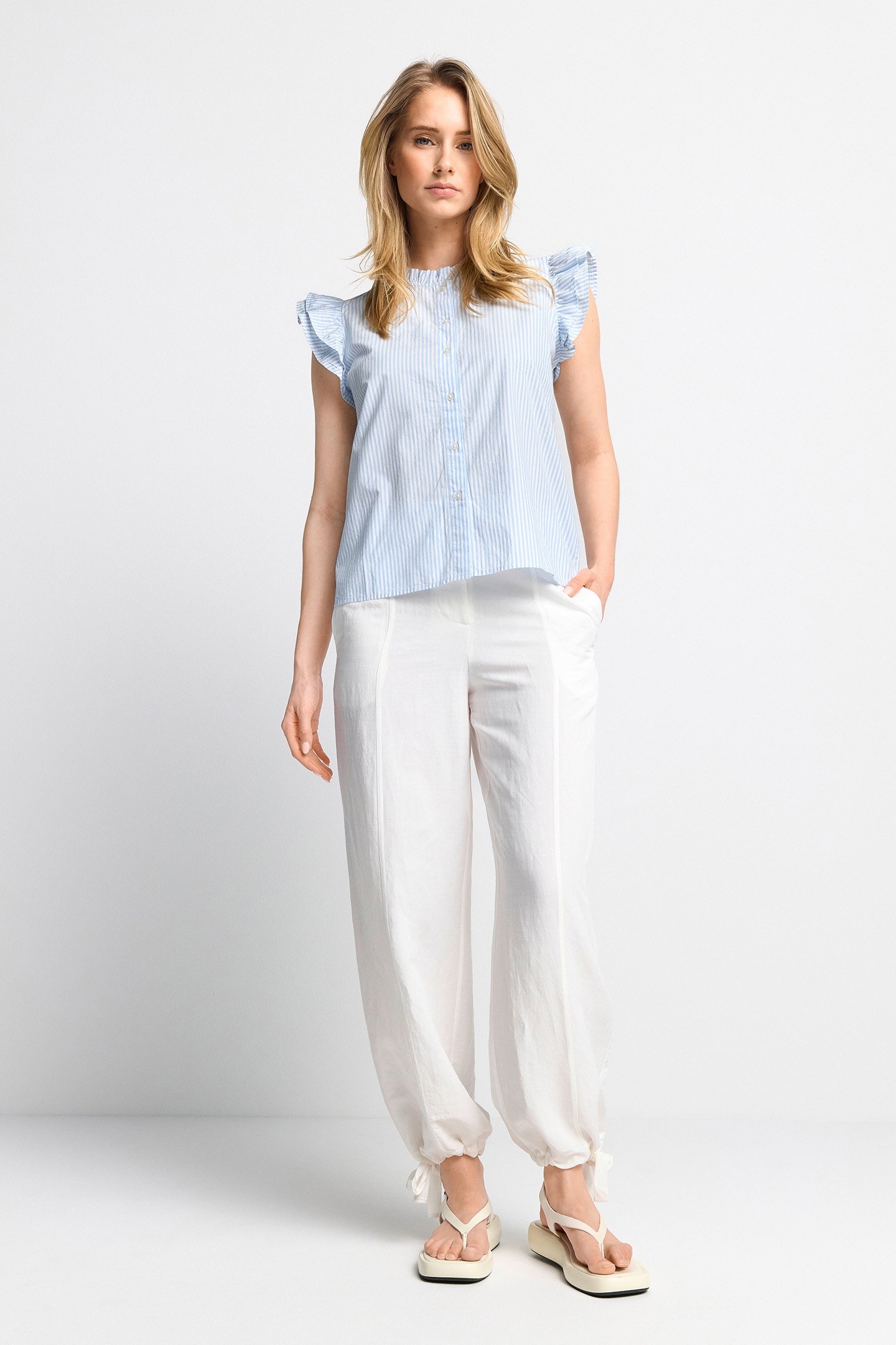 SLOUCHY LINEN PANTS WHISPER WHITE 2