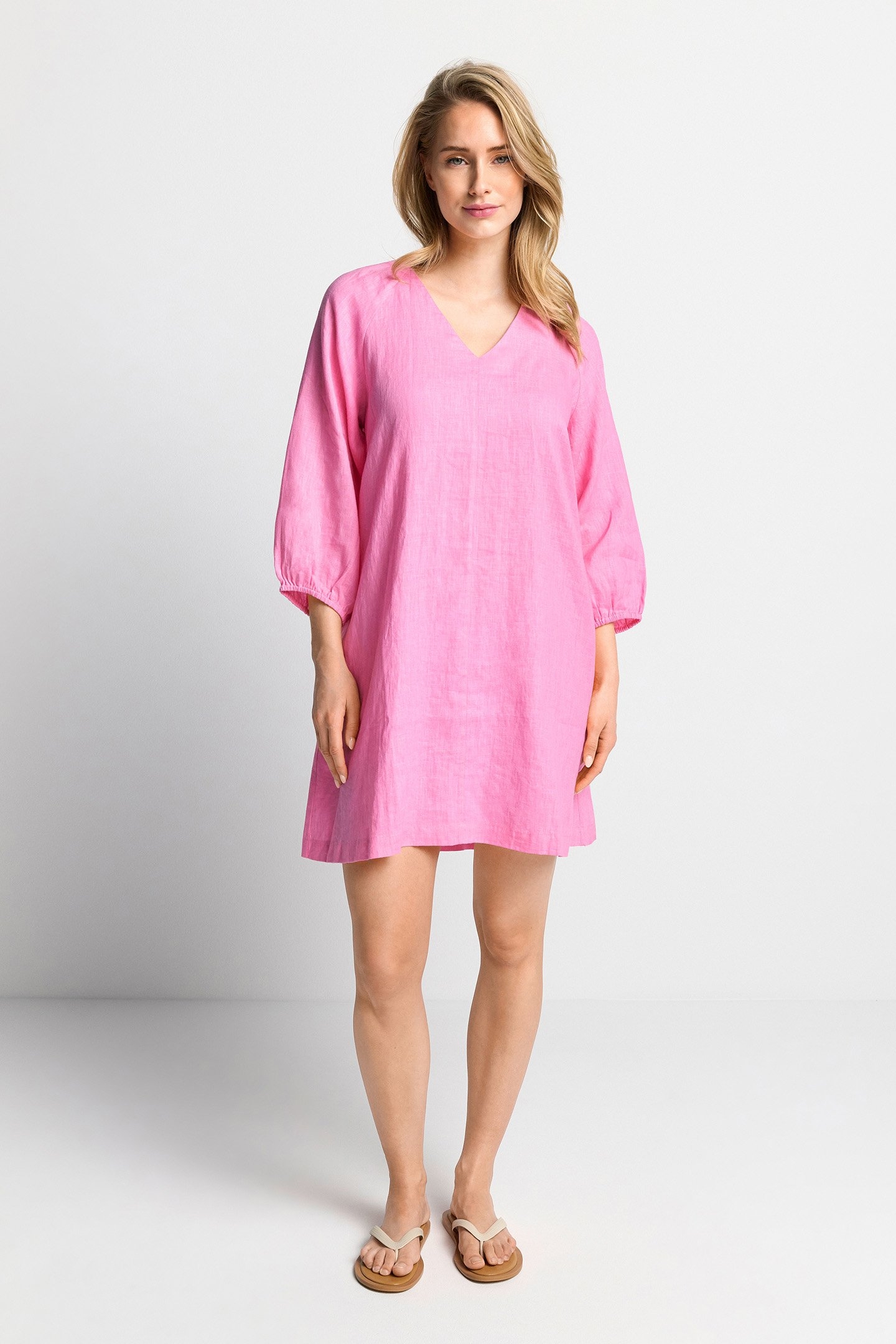 MINI LINEN DRESS SUSTAINABLE SORBET PINK 2