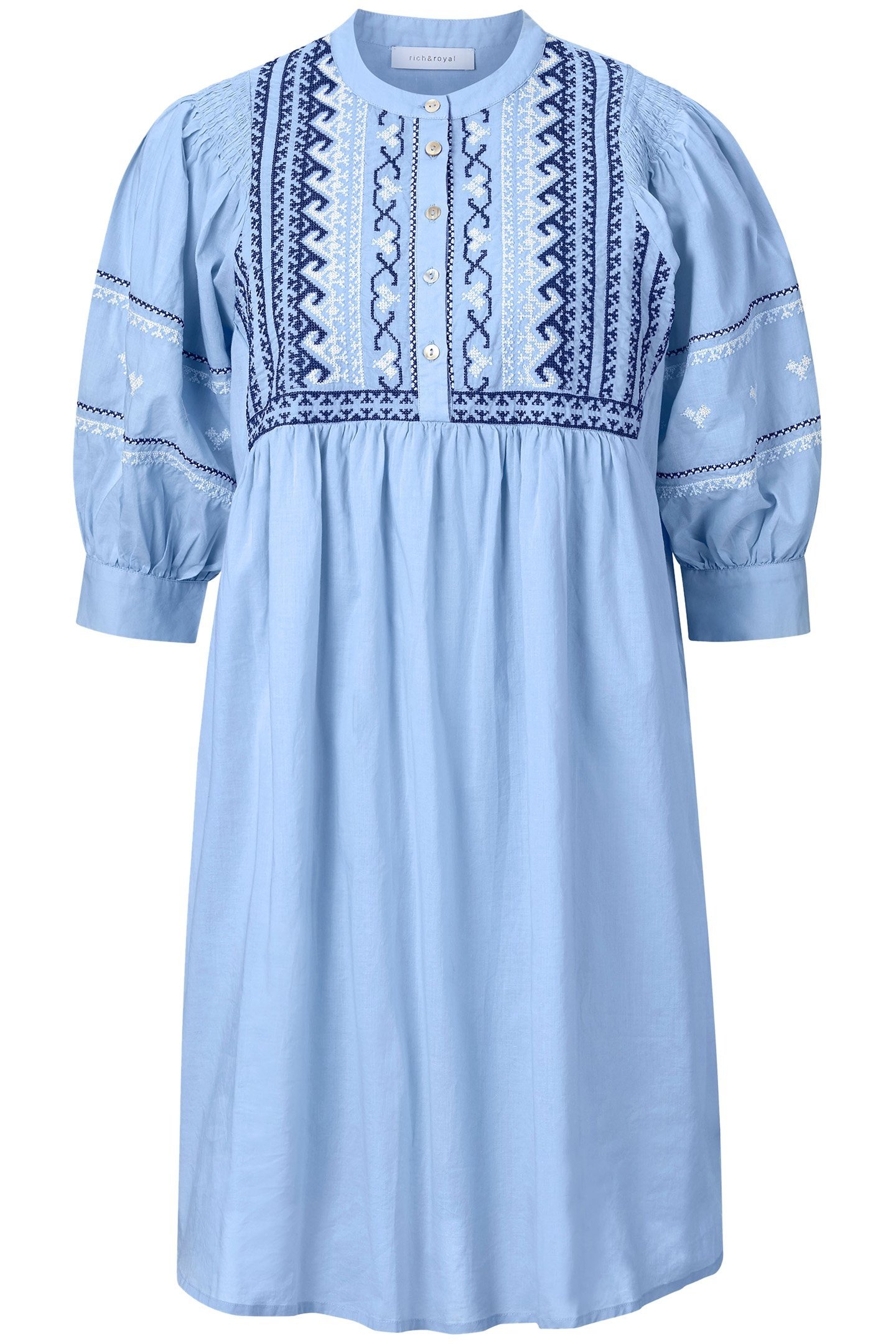 MINI DRESS WITH EMBROIDERY ORGANIC COTTON BLUE 3