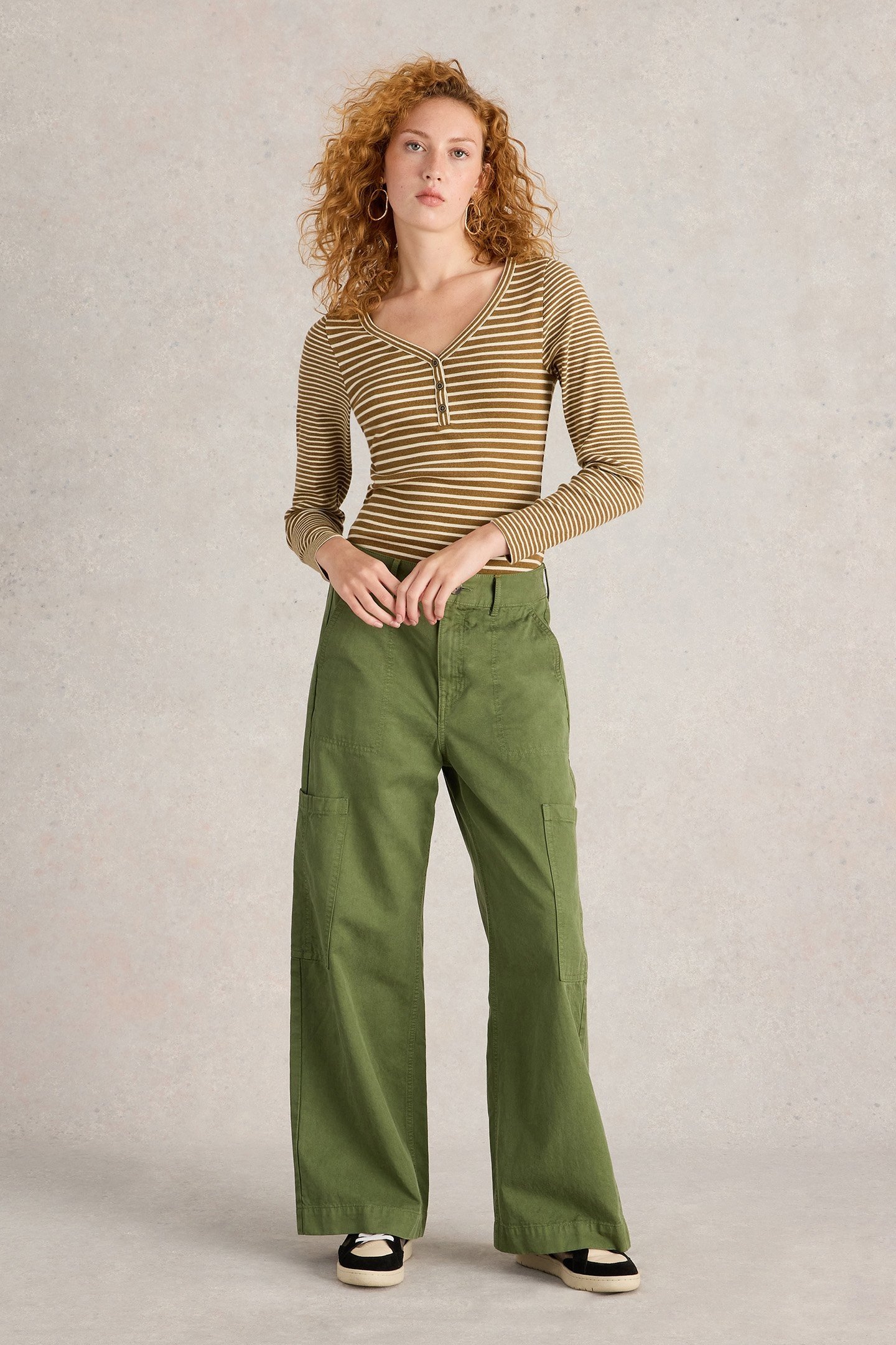 HALLEY RIB STRIPE HENLEY CHARTREUSE MULTI 1