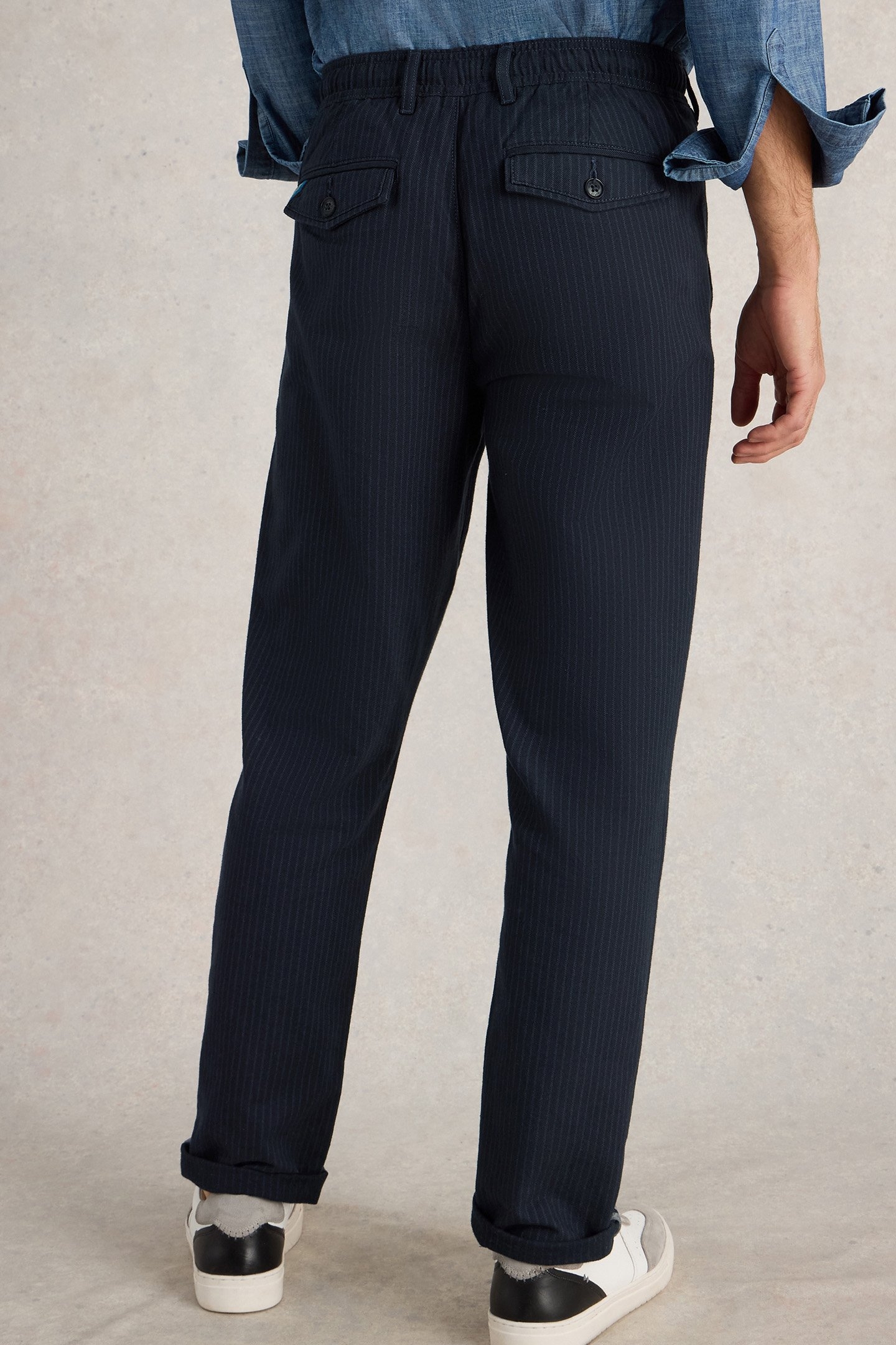 PINSTRIPE CHINO TROUSER NAVY MULTI 2