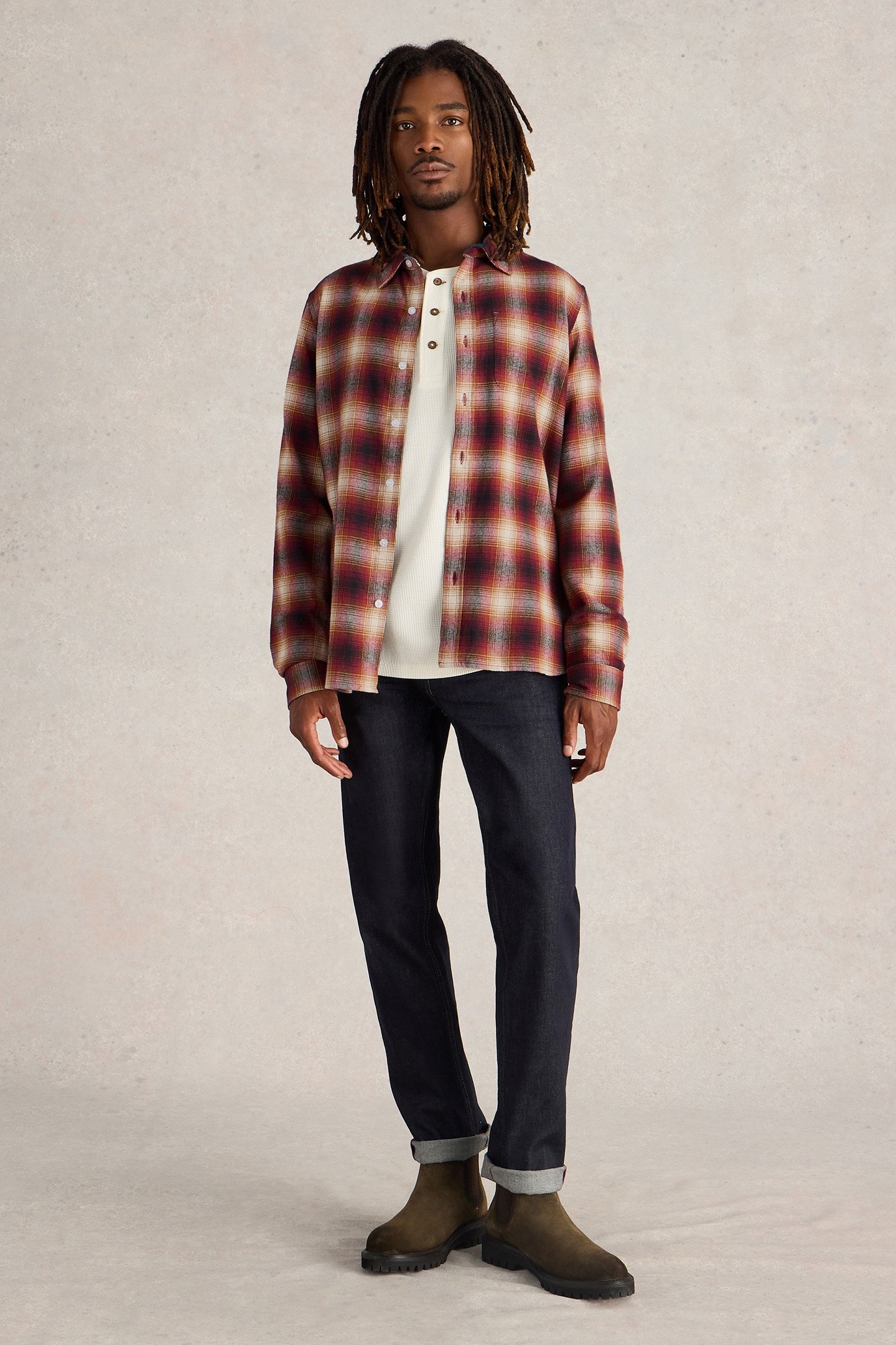 MOXLEY FLANNEL CHECK SHIRT RED MULTI 1