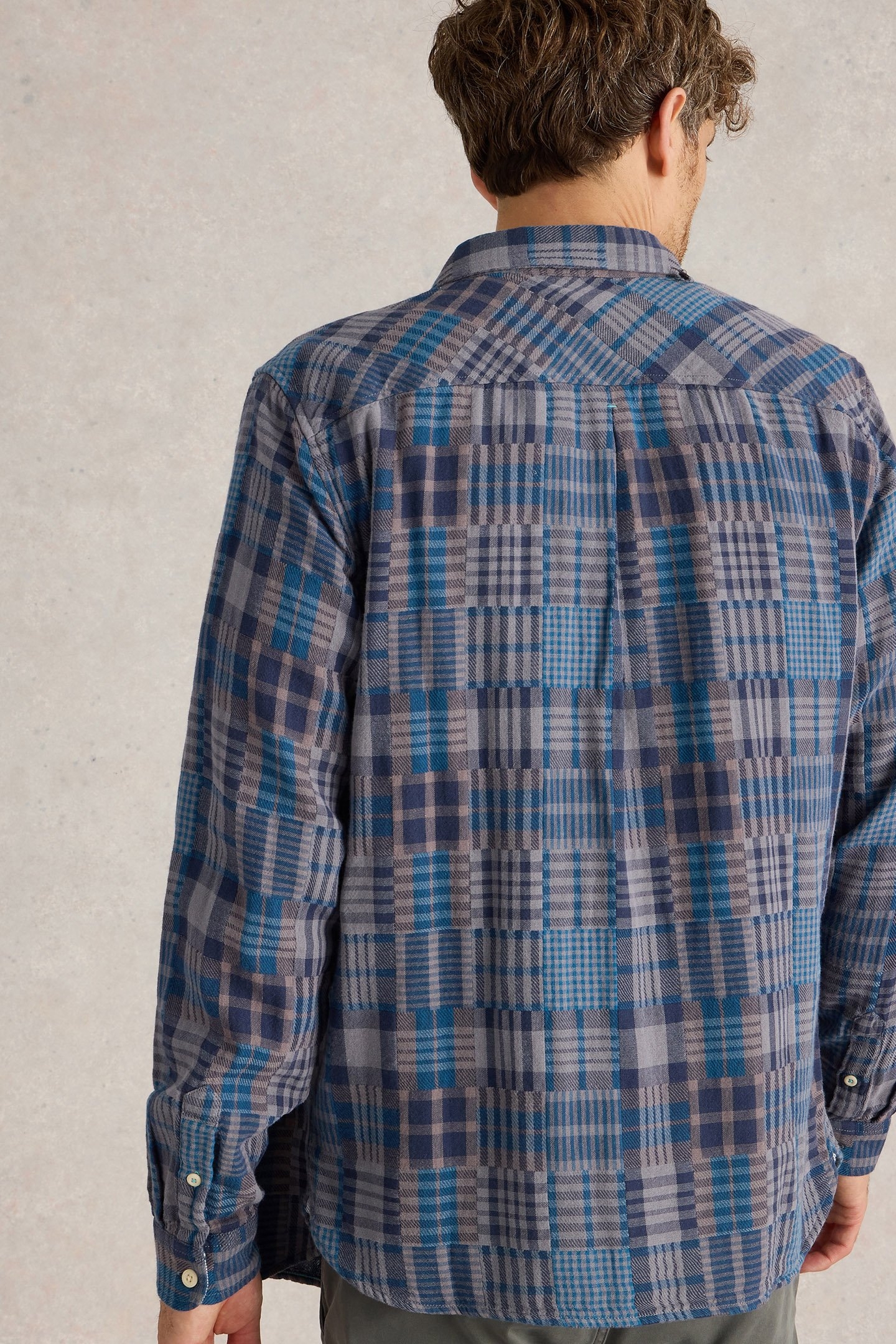PATCHWORK CHECK SHIRT GREY MULTI 3