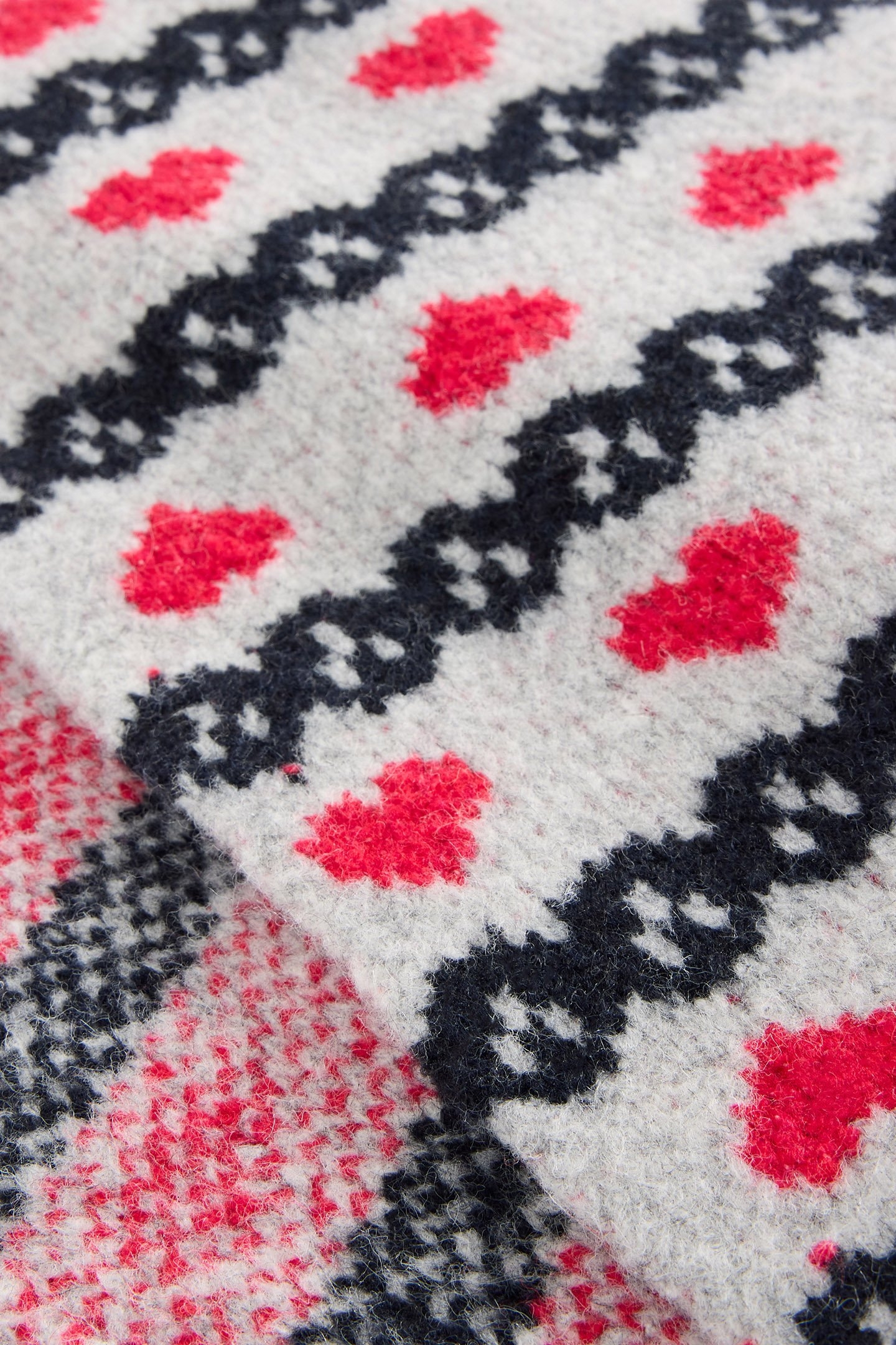 HEART FAIRISLE SCARF GREY MULTI 4