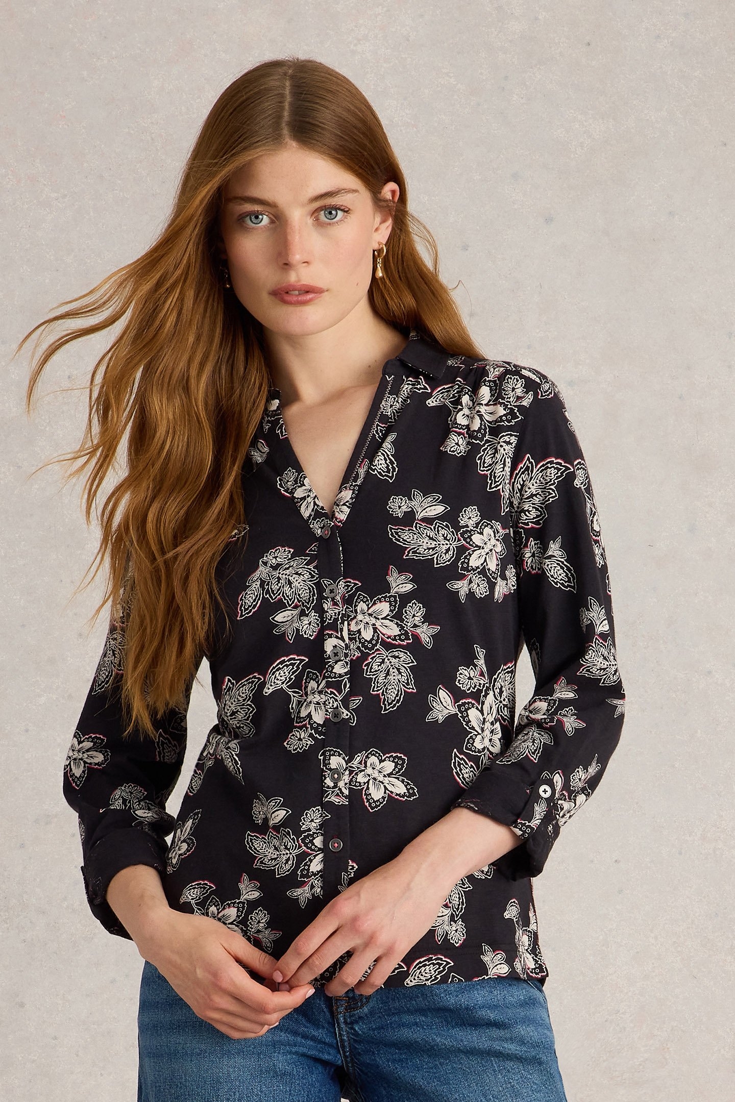 ANNIE JERSEY SHIRT BLACK MULTI 1