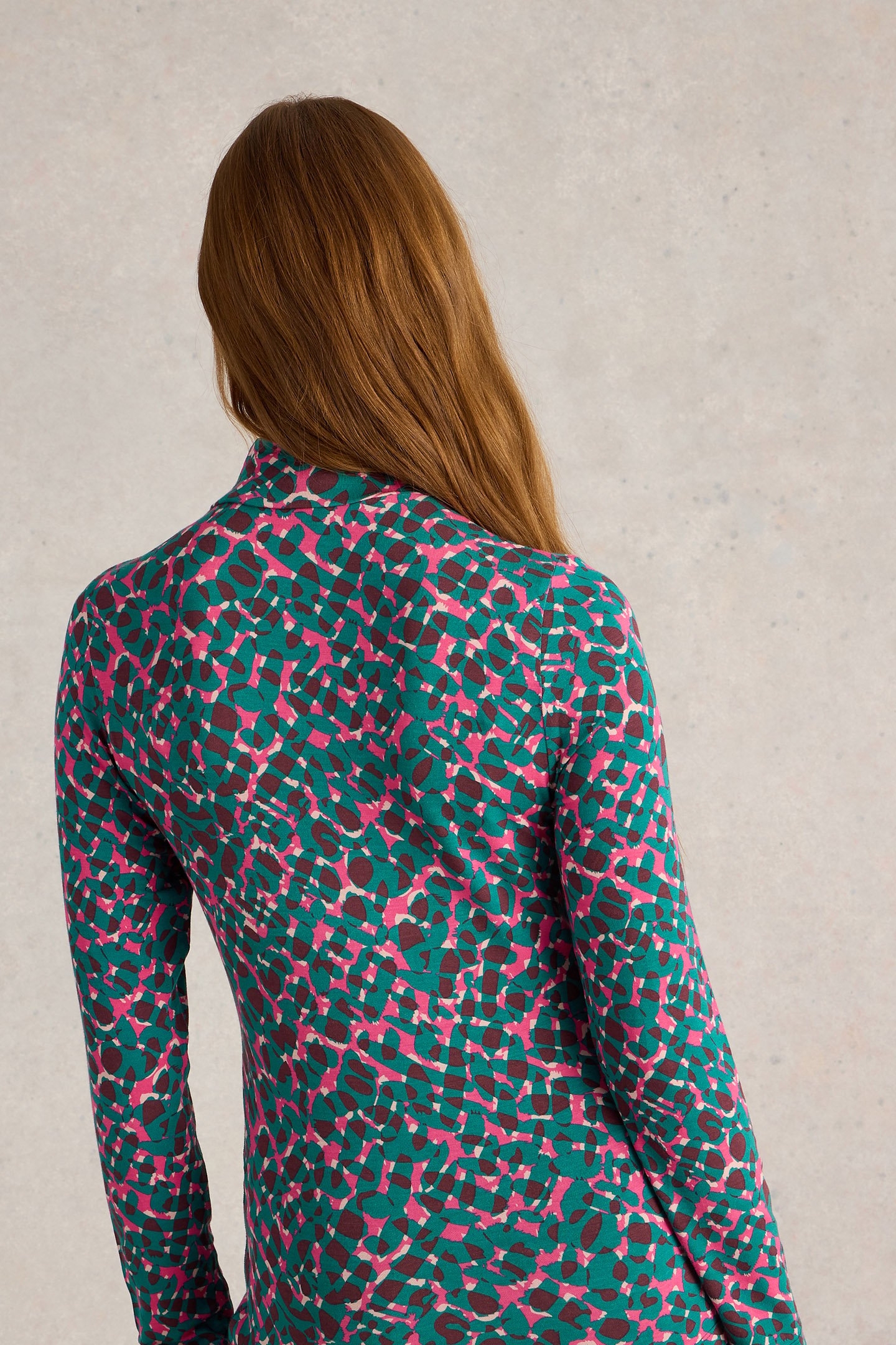 CAMILLE HIGH NECK TEE TEAL MULTI 4