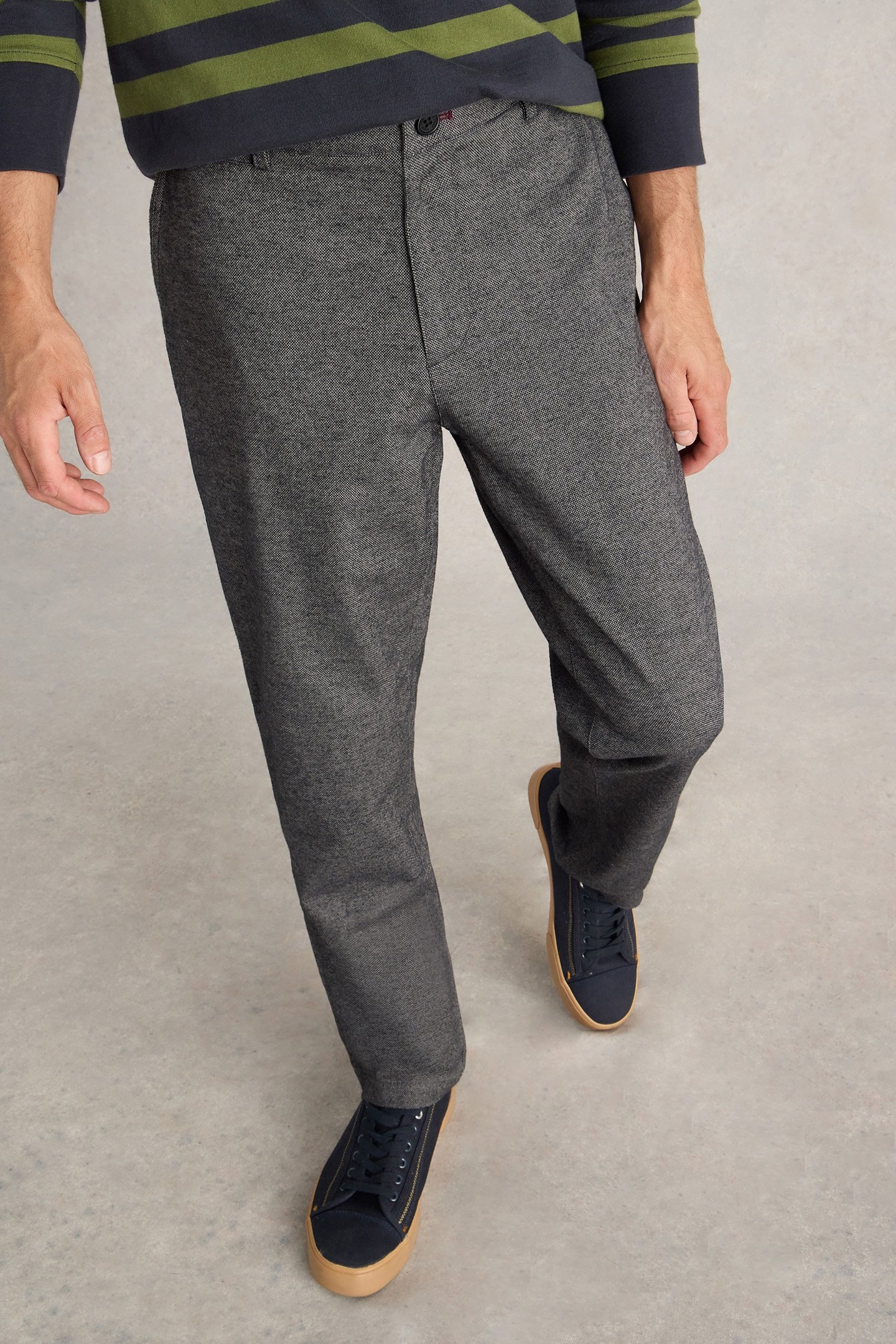 SUTTON TEXTURED TROUSER CHARCOAL GREY 1