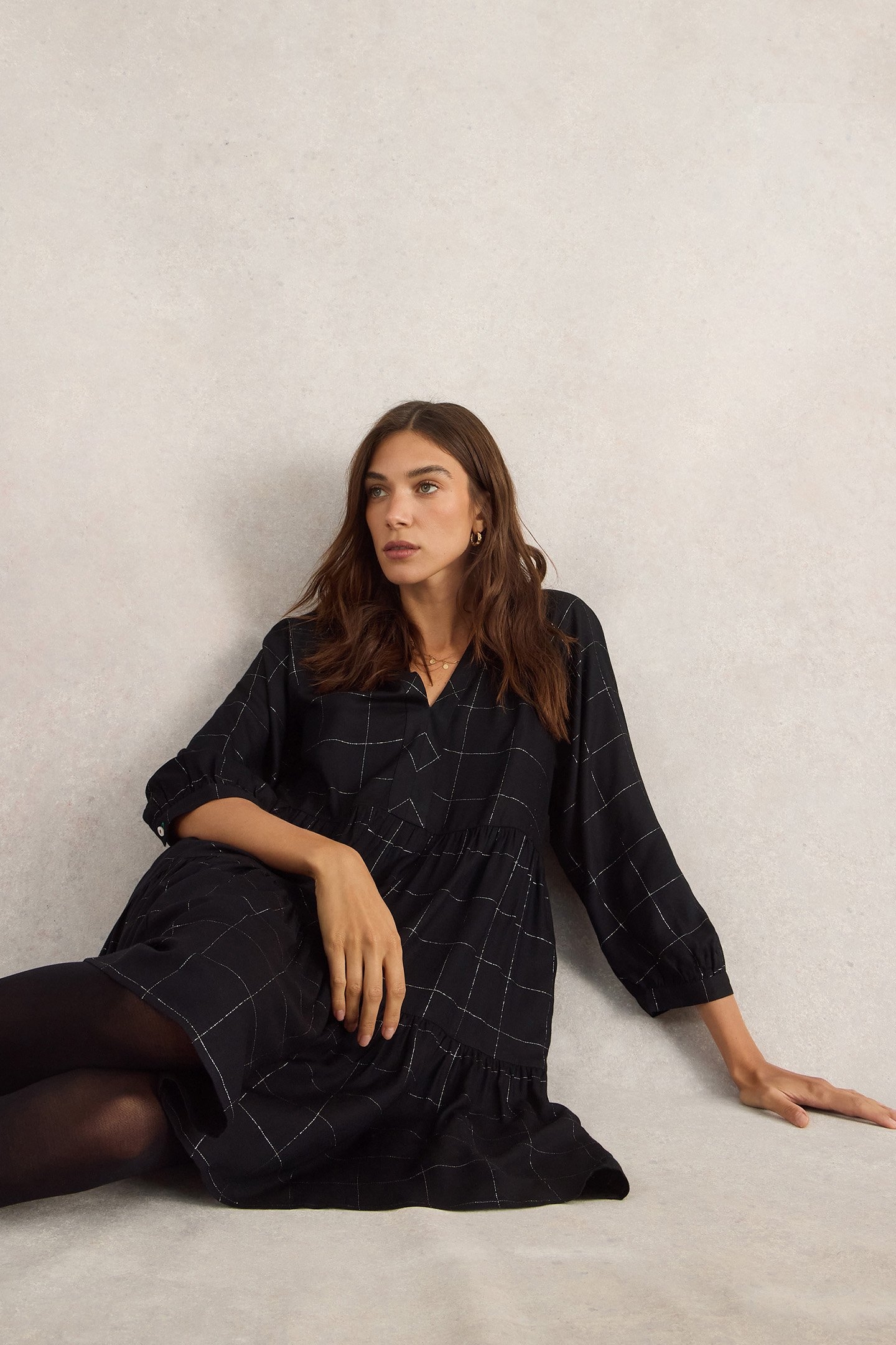 ORLA CHECK DRESS BLACK MULTI 4