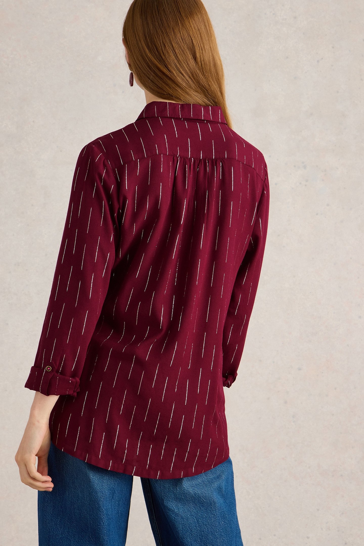 SOPHIE METALLIC SHIRT PLUM MULTI 2