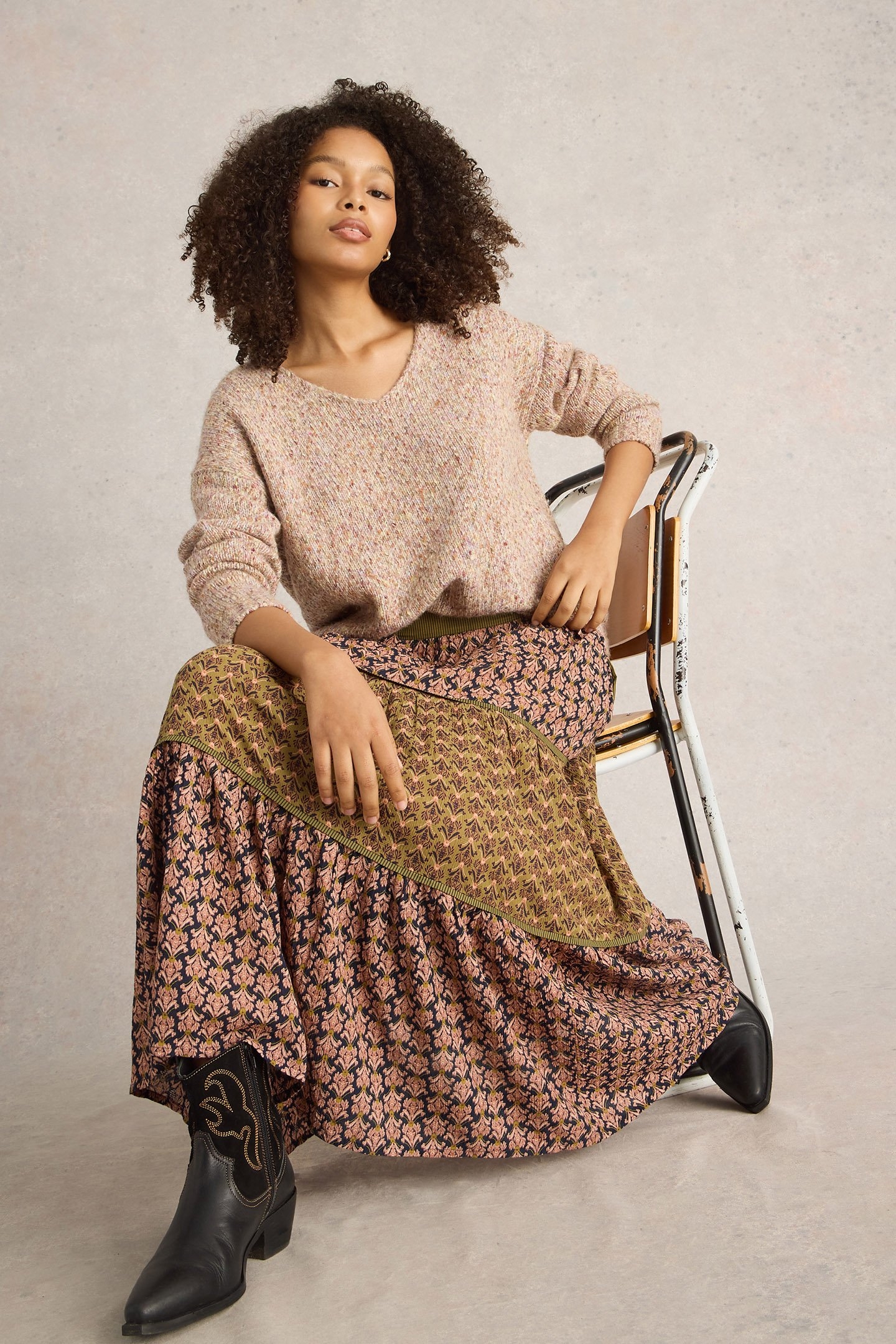 MABEL MIXED PRINT SKIRT BLACK MULTI 4