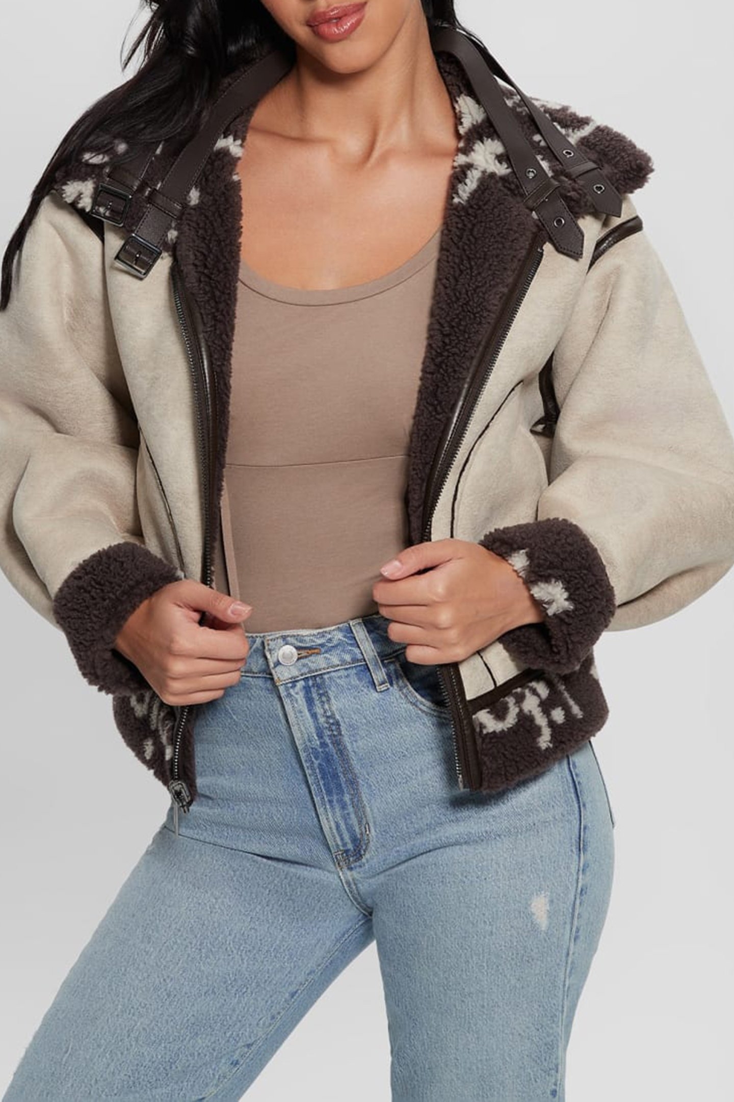 RAQUEL REVERSIBLE LO BROWN AND CREAM LOGO 7