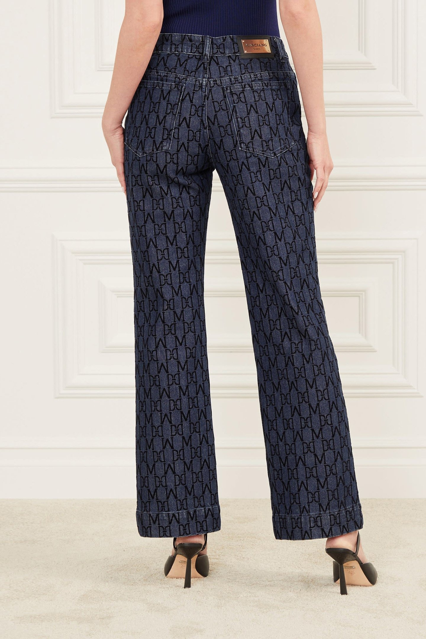 BEA 5 PKT MONOGRAM FLOCK BLUE 2