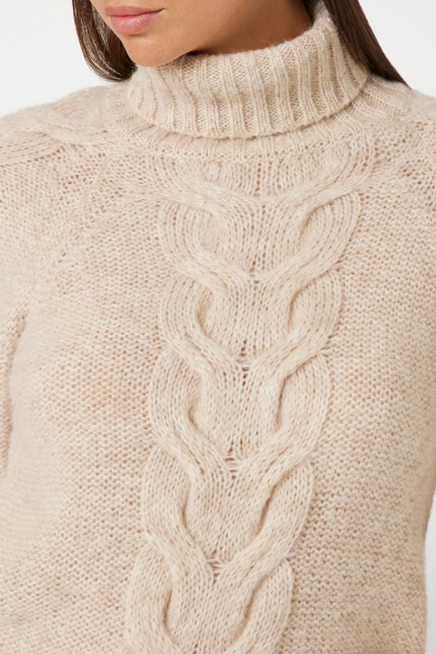 GINNY TN CABLE SWTR CHESTNUT HEATHER 6