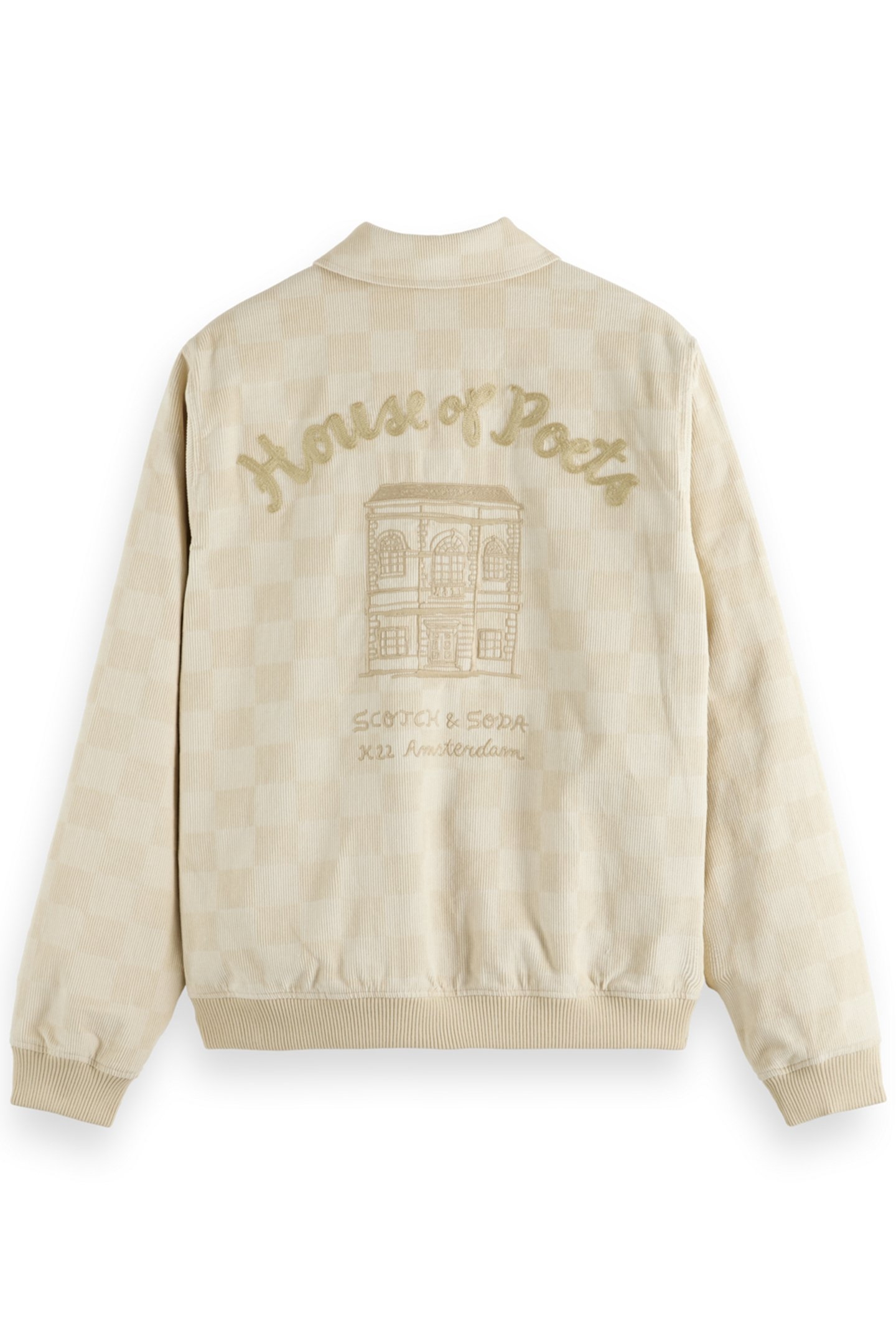 CHECK-PATTERNED CORDUROY COLLEGE JACKET PARCHMENT 5