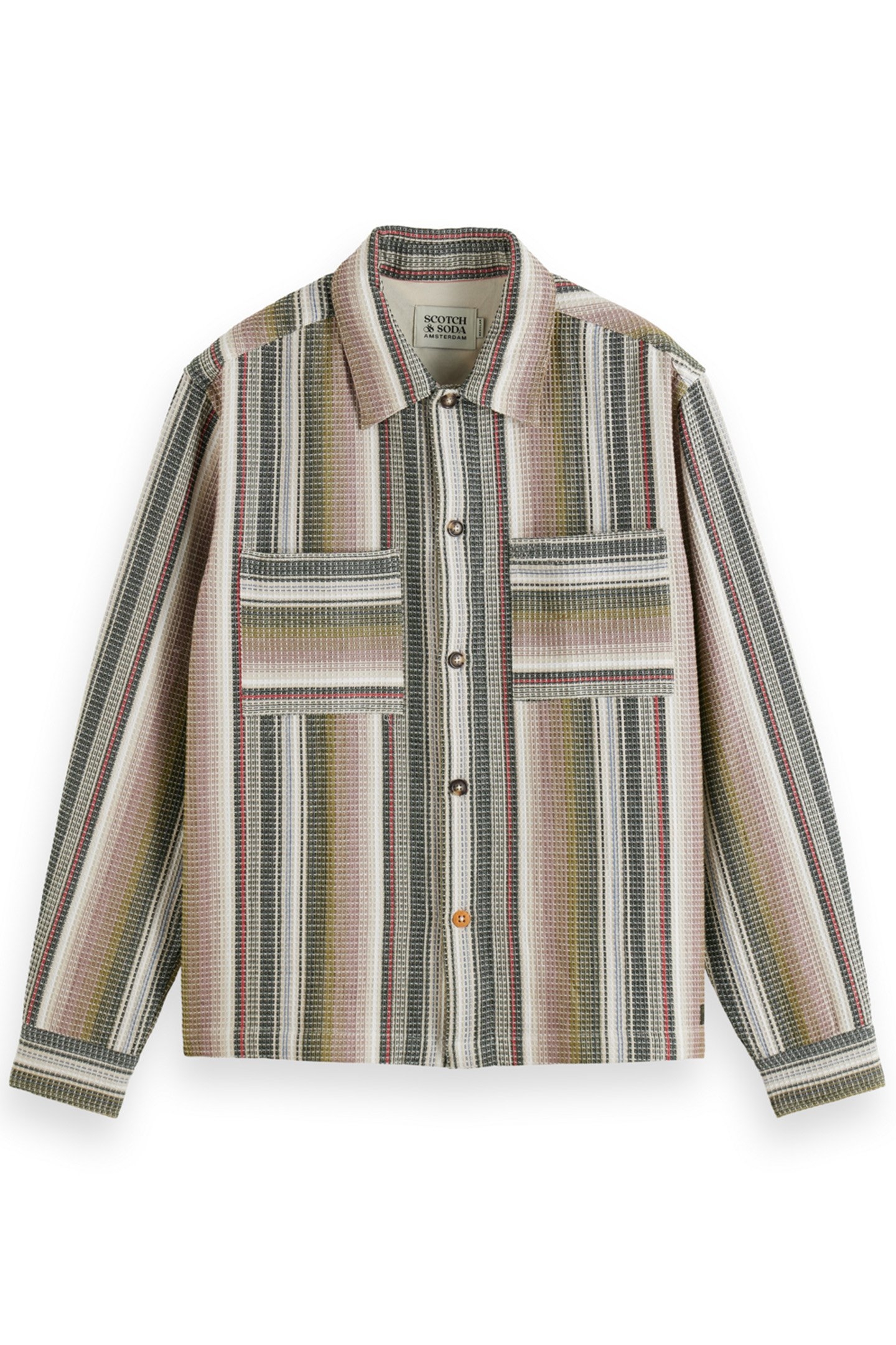 STRUCTURED STRIPE SHIRT MULTI MILITARY STRIPE 1