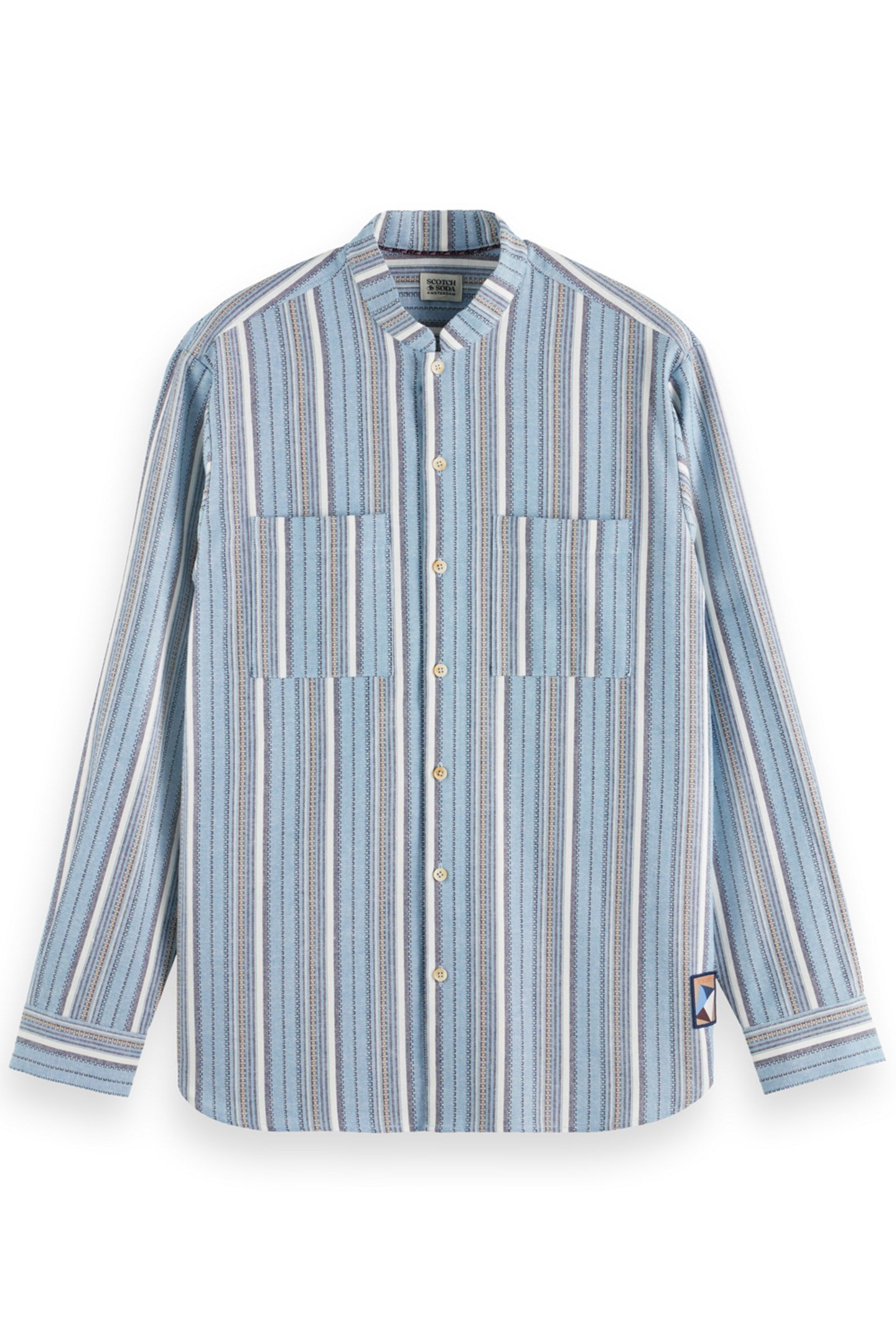 RELAXED FIT STRUCTURED MULTICOLOR STRIPE SHIRT BLUE STRIPE 1