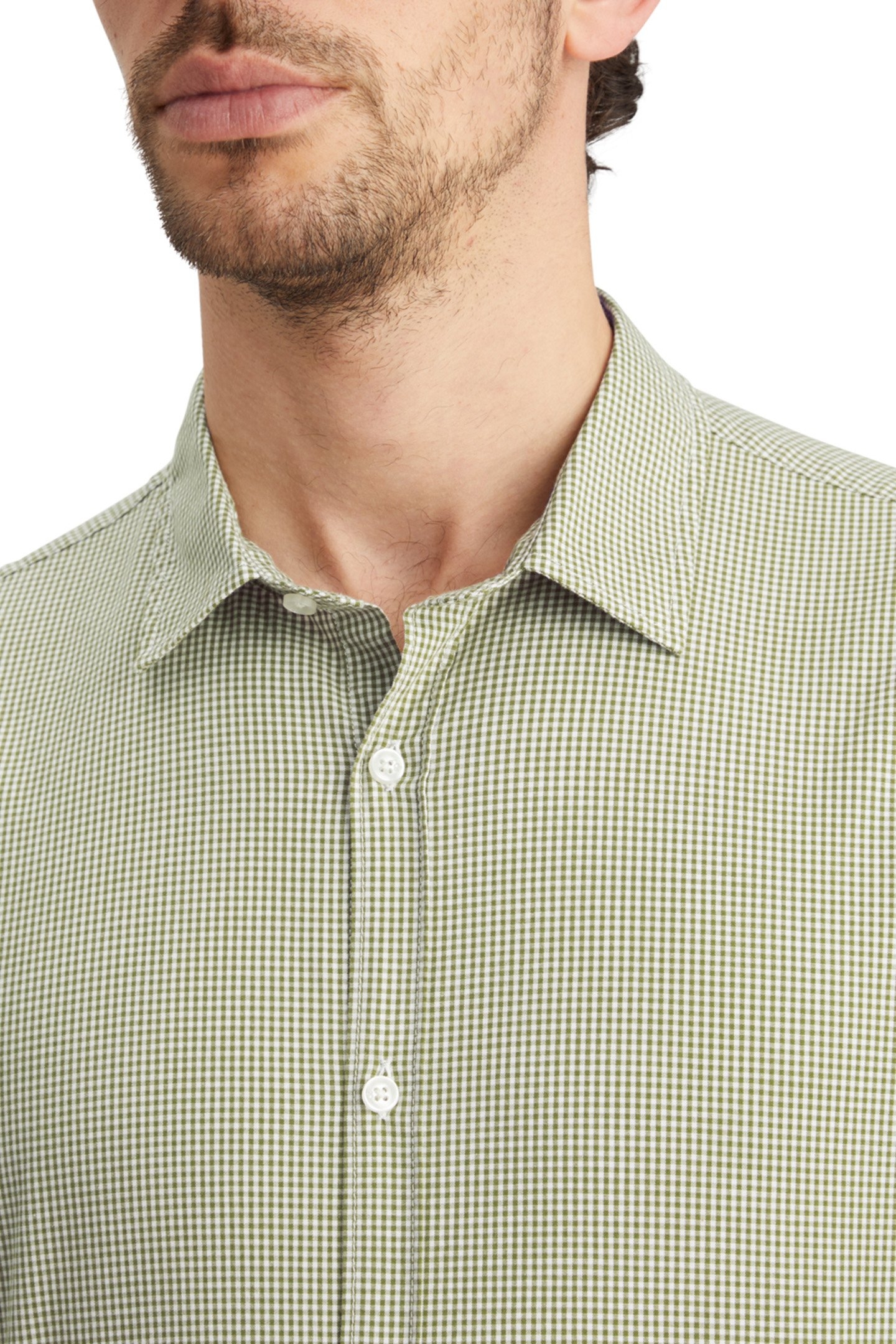 SEASONAL ESSENTIALS POPLIN CHECKED SHIRT GREEN CHECK 7