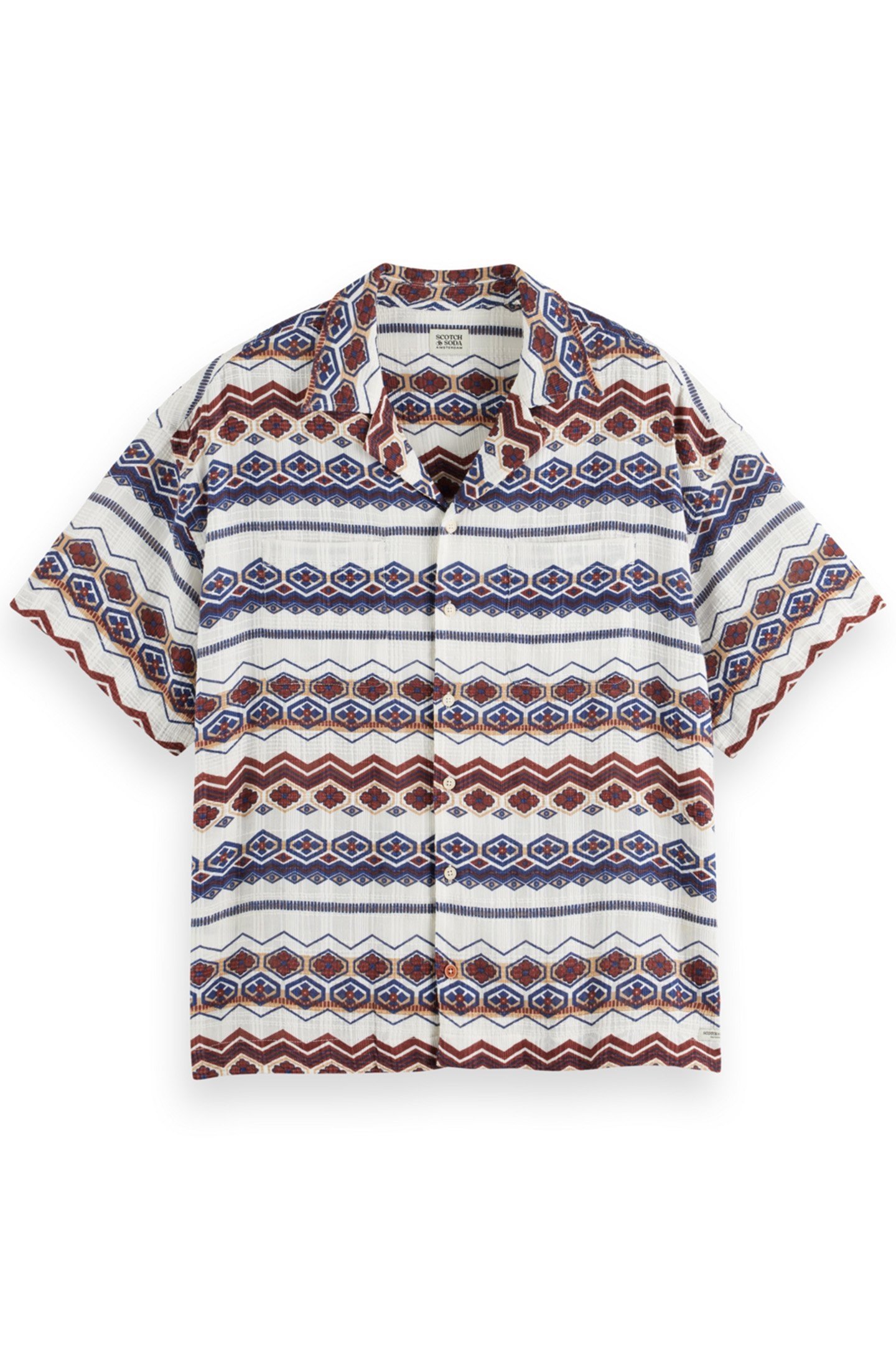 STRUCTURED PRINTED STRIPE SHIRT RED BLUE MULTI 4