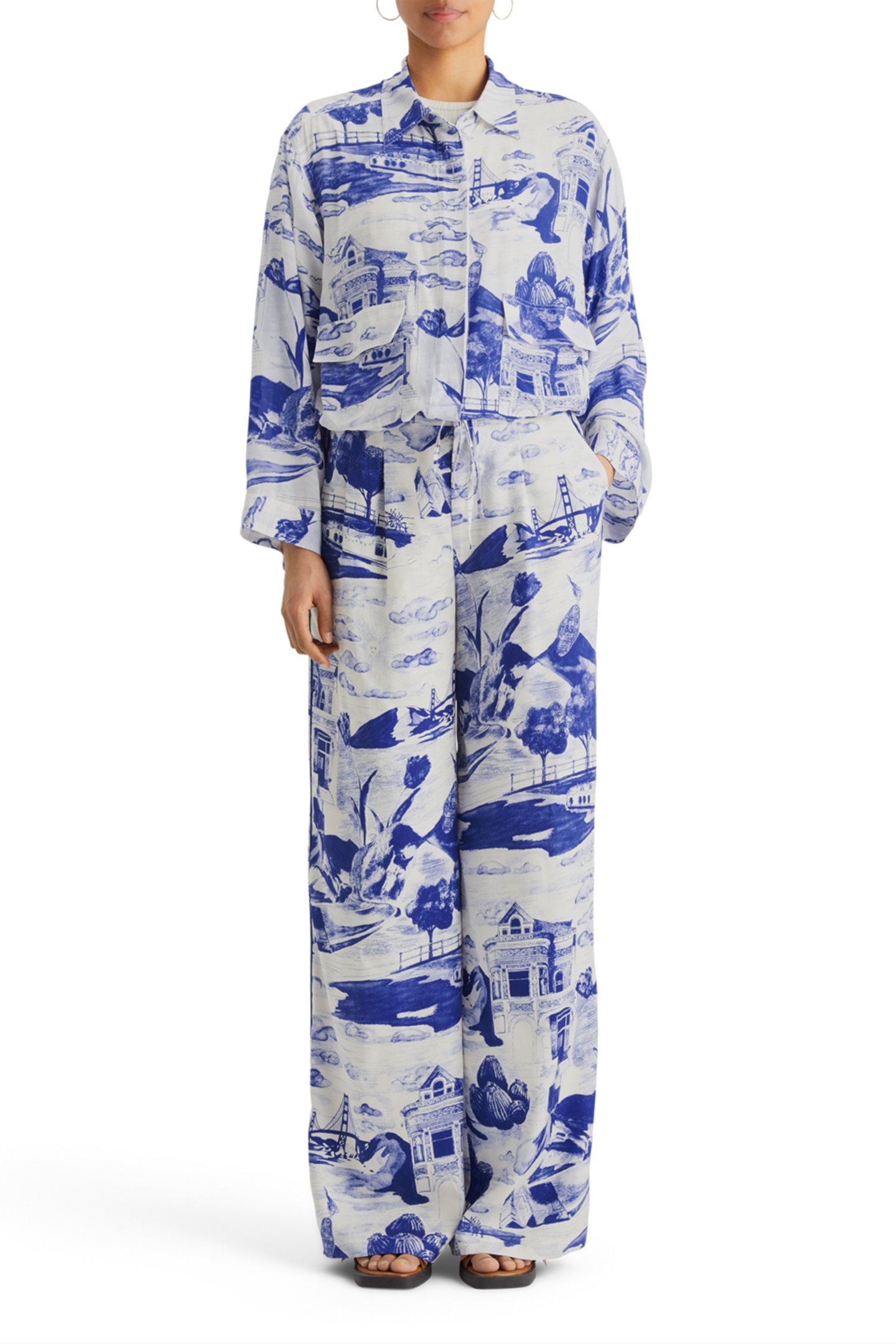 ELENI PRINTED PYJAMA PANT JOURNEY OF THE FREE MIND BLUE 3