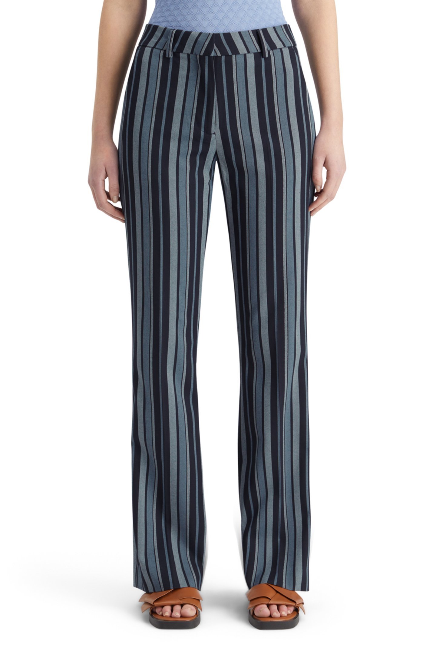 VIOLET KICK FLARE PANT BLUE SCHOOL STRIPE 1