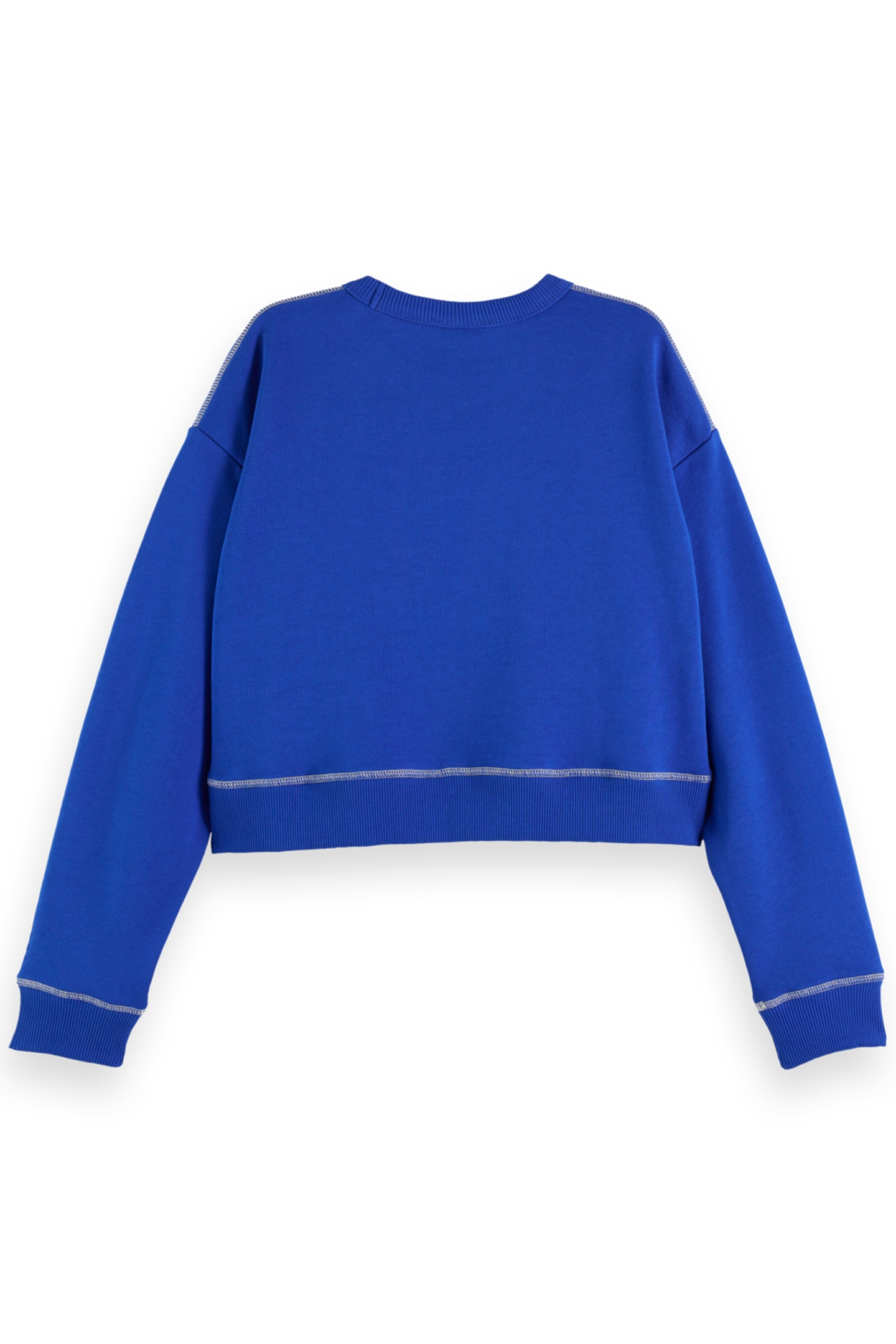 LOOSE FIT SWEATSHIRT WITH FLATLOCK DETAIL ELECTRIC BLUE 2