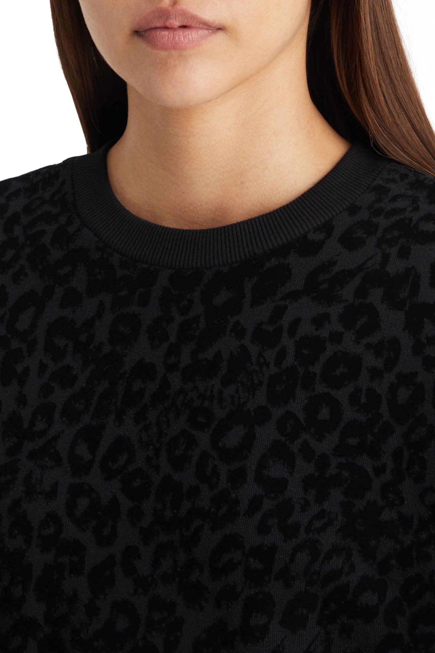 RELAXED FIT SWEATSHIRT WITH FLOCK ARTWORK EVENING BLACK 6