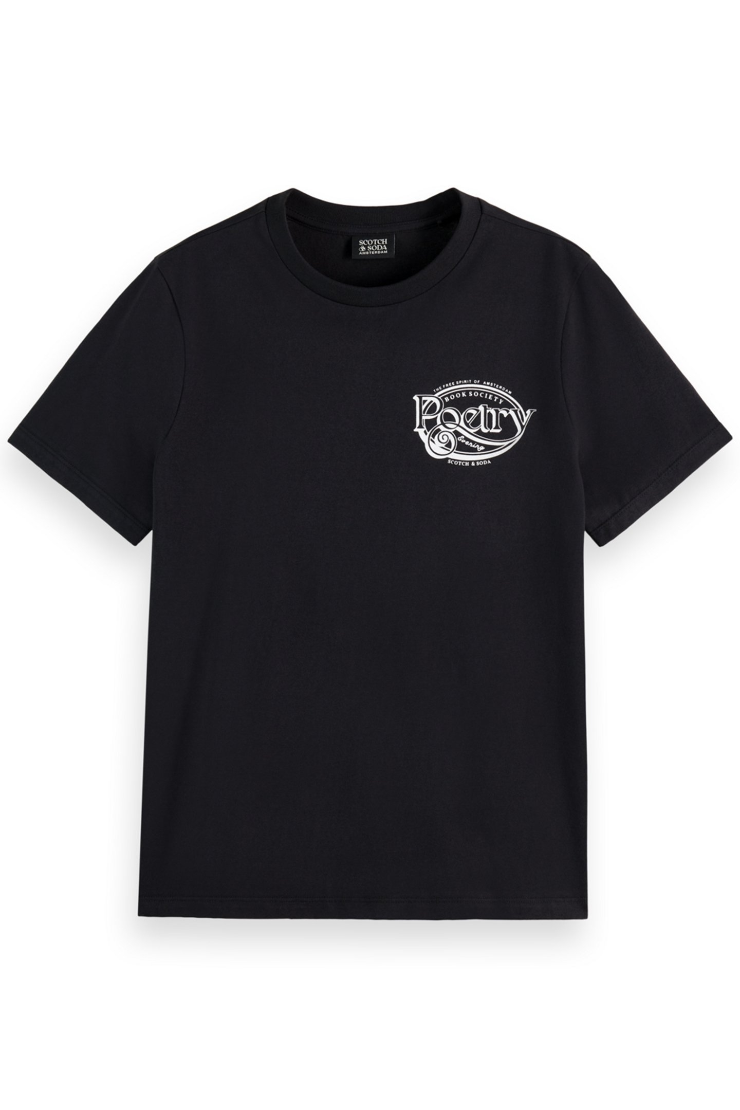 REGULAR FIT T-SHIRT WITH SMALL CHEST ARTWORK EVENING BLACK 4