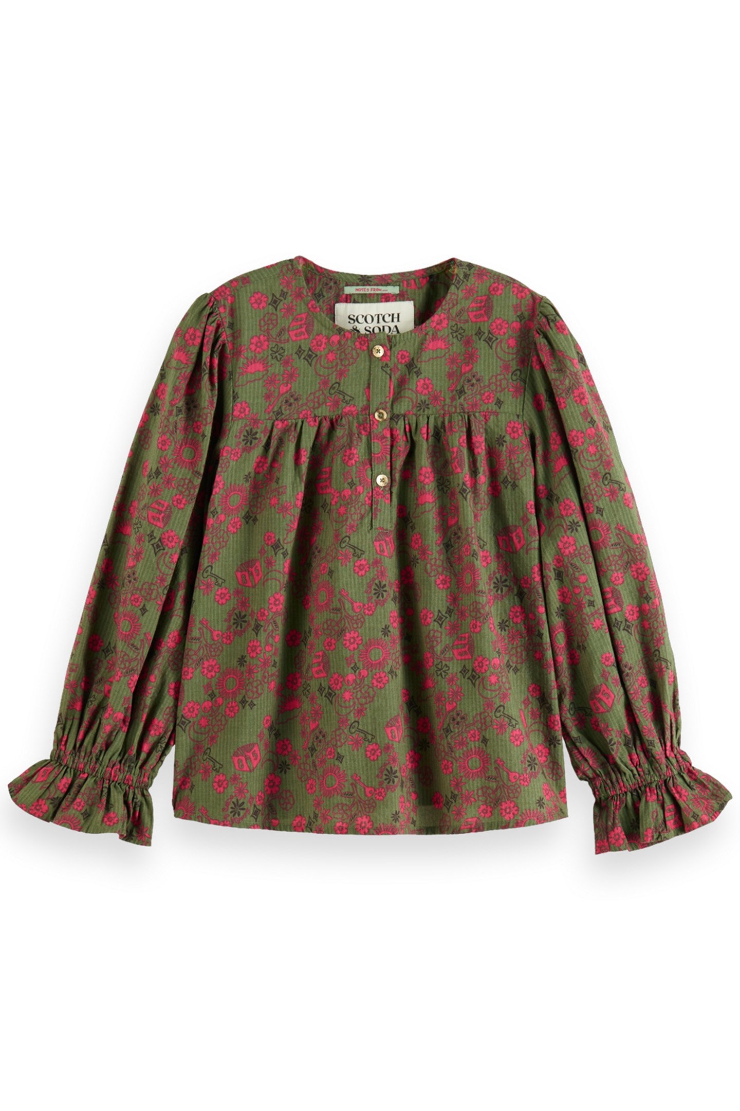 GIRL ALLOVER PRINTED STRUCTURED COTTON TOP MINDFUL DITSY 1