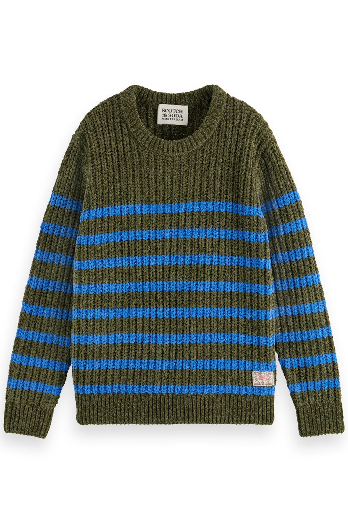 BOY CHENILLE KNIT PULLOVER MILITARY 1