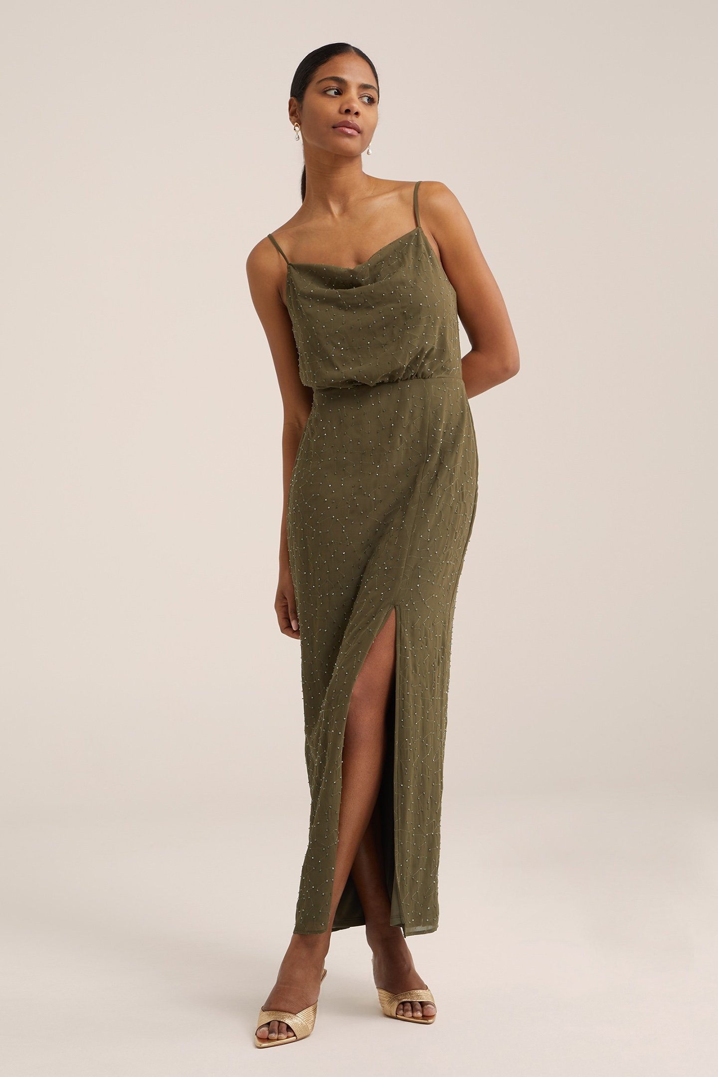 DRESS MID LENGTH OLIVE GREEN 4