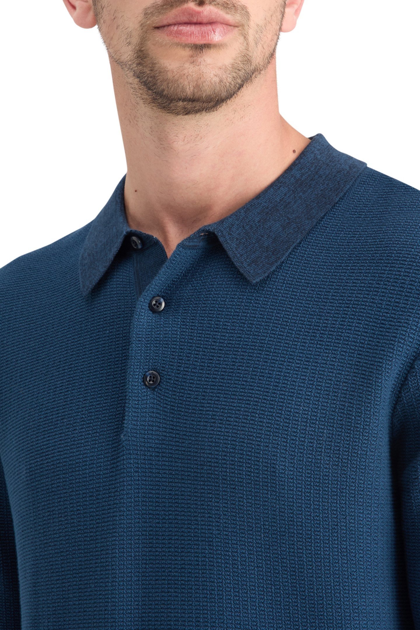 STRUCTURED KNITTED POLO HERITAGE BLUE 7