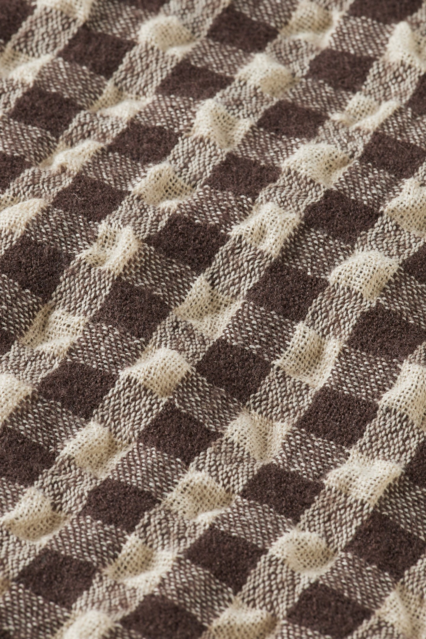 SEERSUCKER WOOL BLEND CHECK SHIRT BROWN CHECK 8