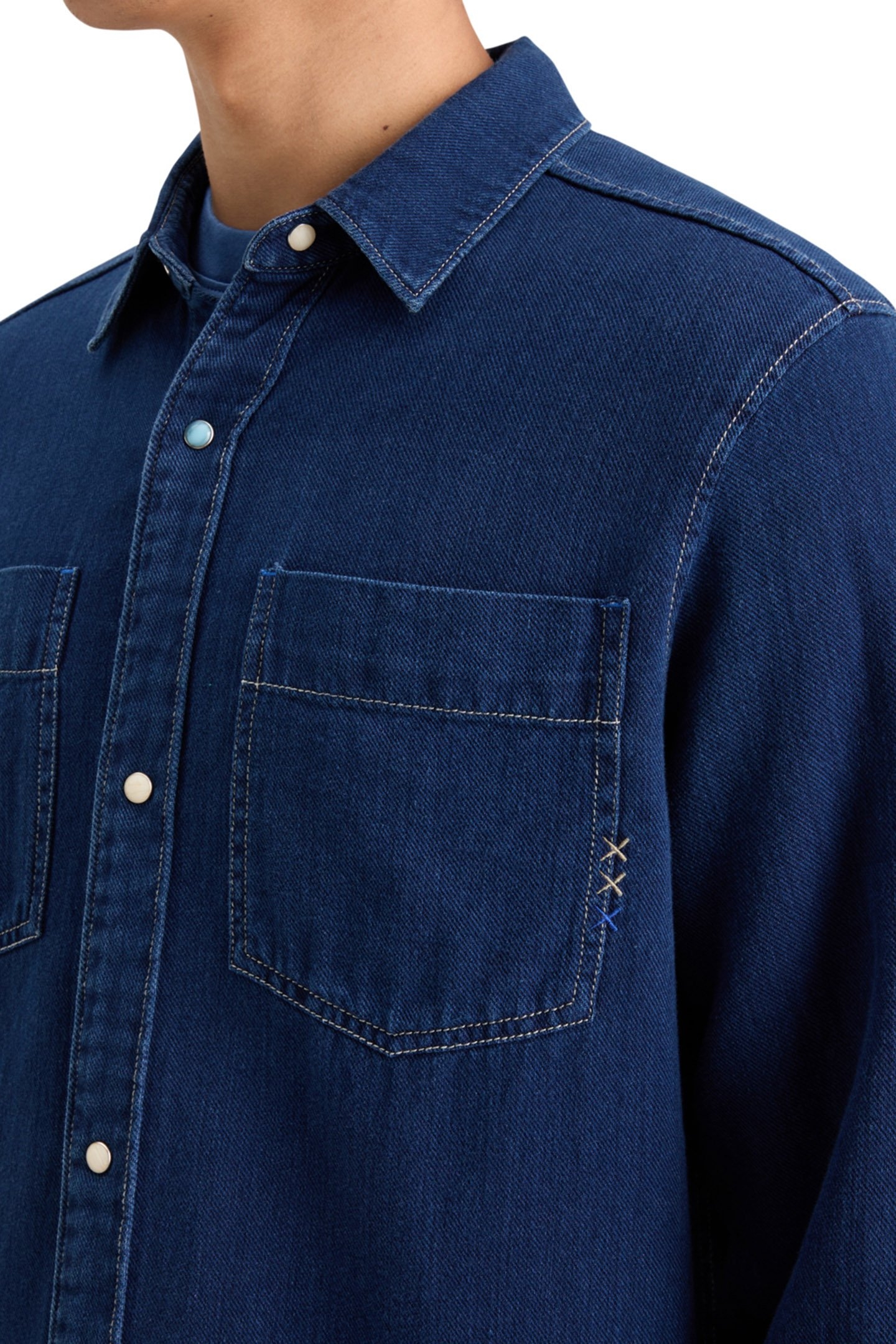 REGULAR FIT PREMIUM INDIGO TWILL WASHED SHIRT INDIGO 7