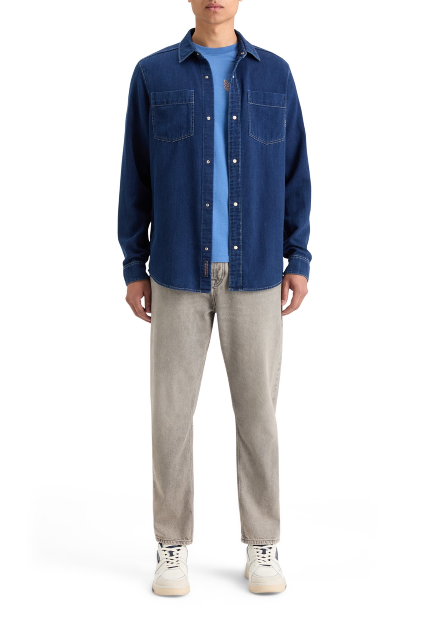 REGULAR FIT PREMIUM INDIGO TWILL WASHED SHIRT INDIGO 3