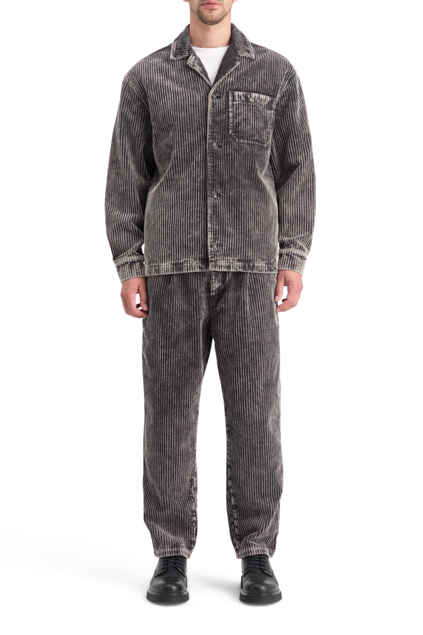 WASHED CORDUROY JACKET WITH DETACHABLE INNER GILET BLACK 3