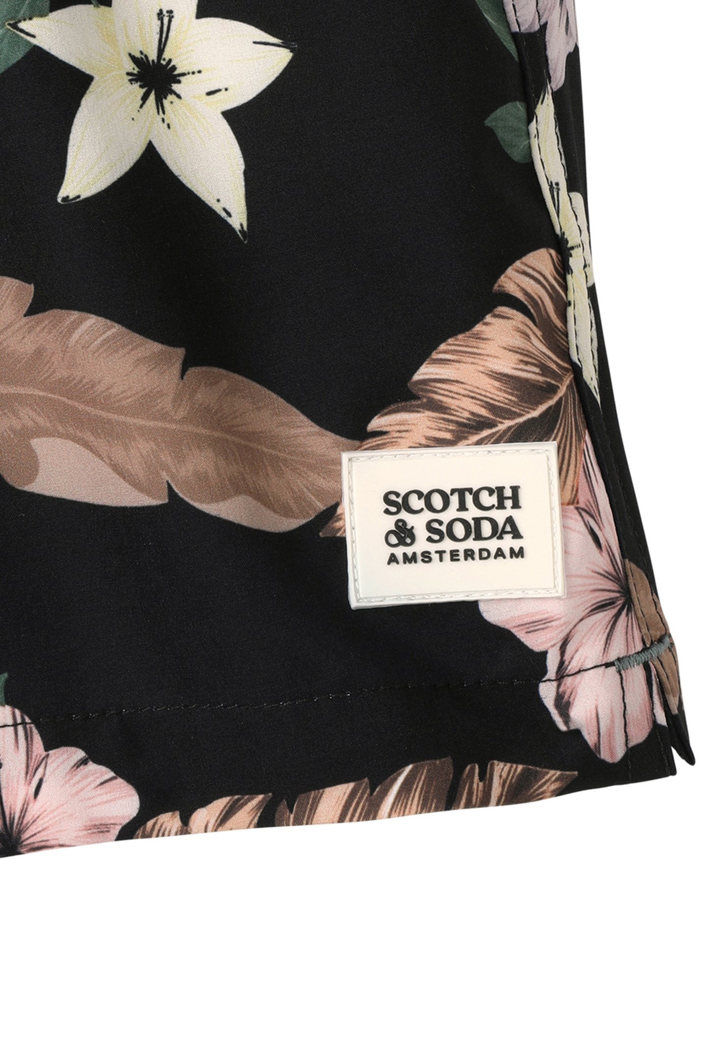 NOSTALGIA FLORAL SWIM TRUNK BLACK GREY 5