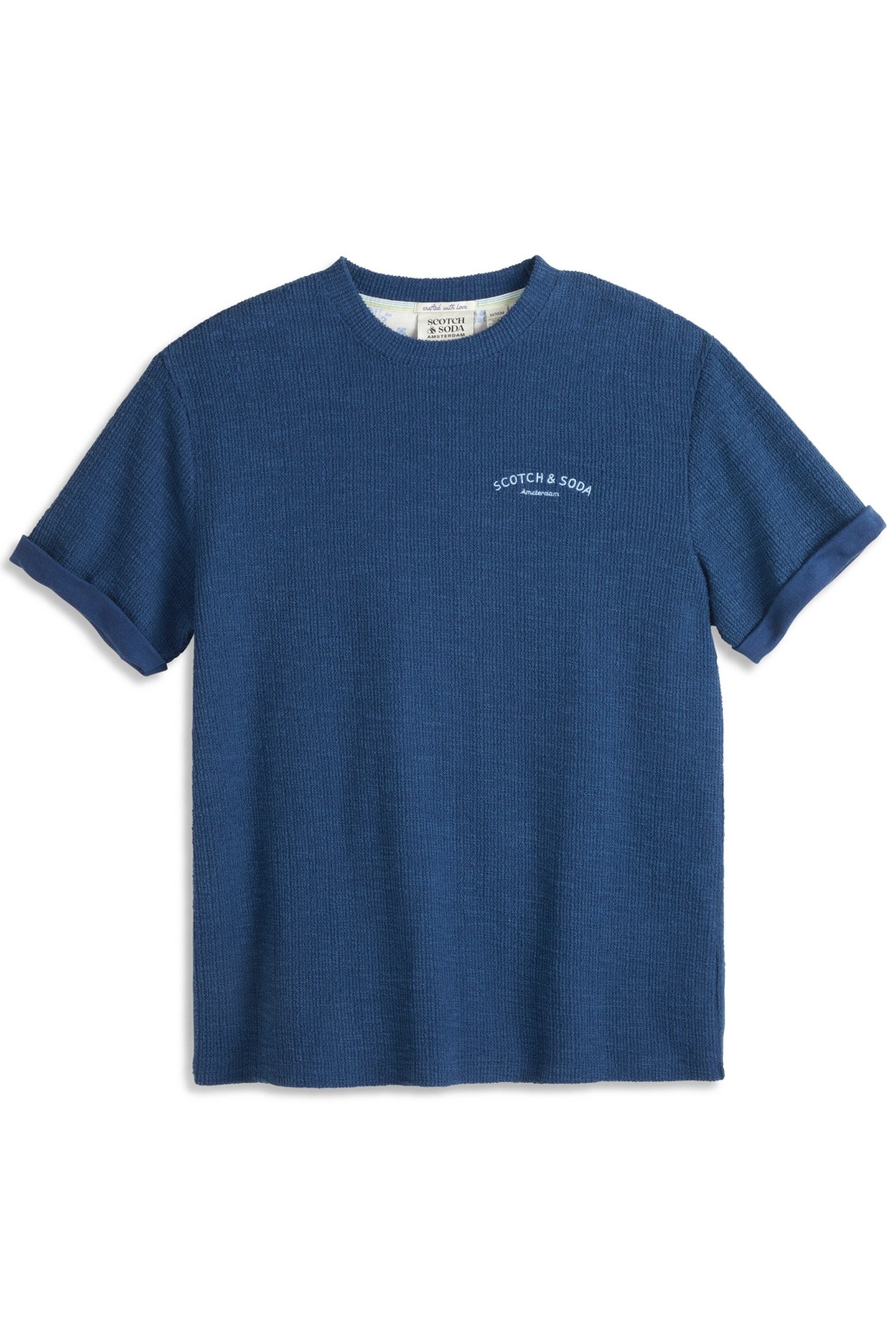 TEXTURE SLUB INTERLOCK CREW DARK OBSIDIAN 1