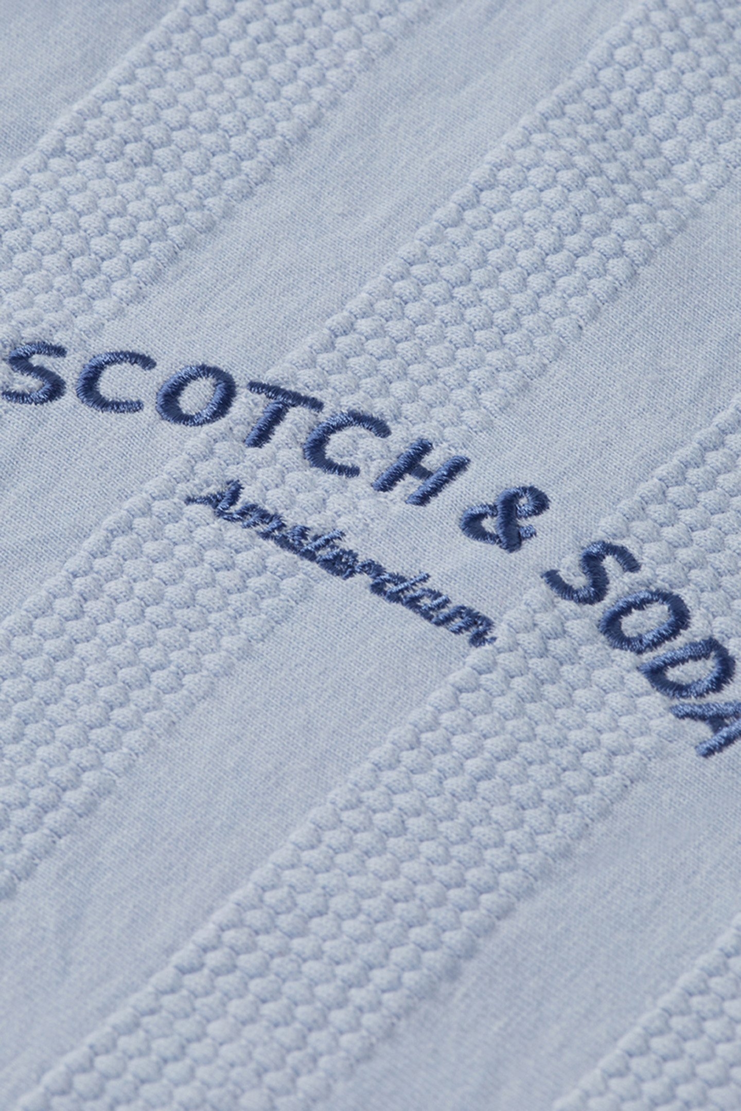 POPCORN PIQUE ZIP POLO (VALUE) SKY/PEWTER 3