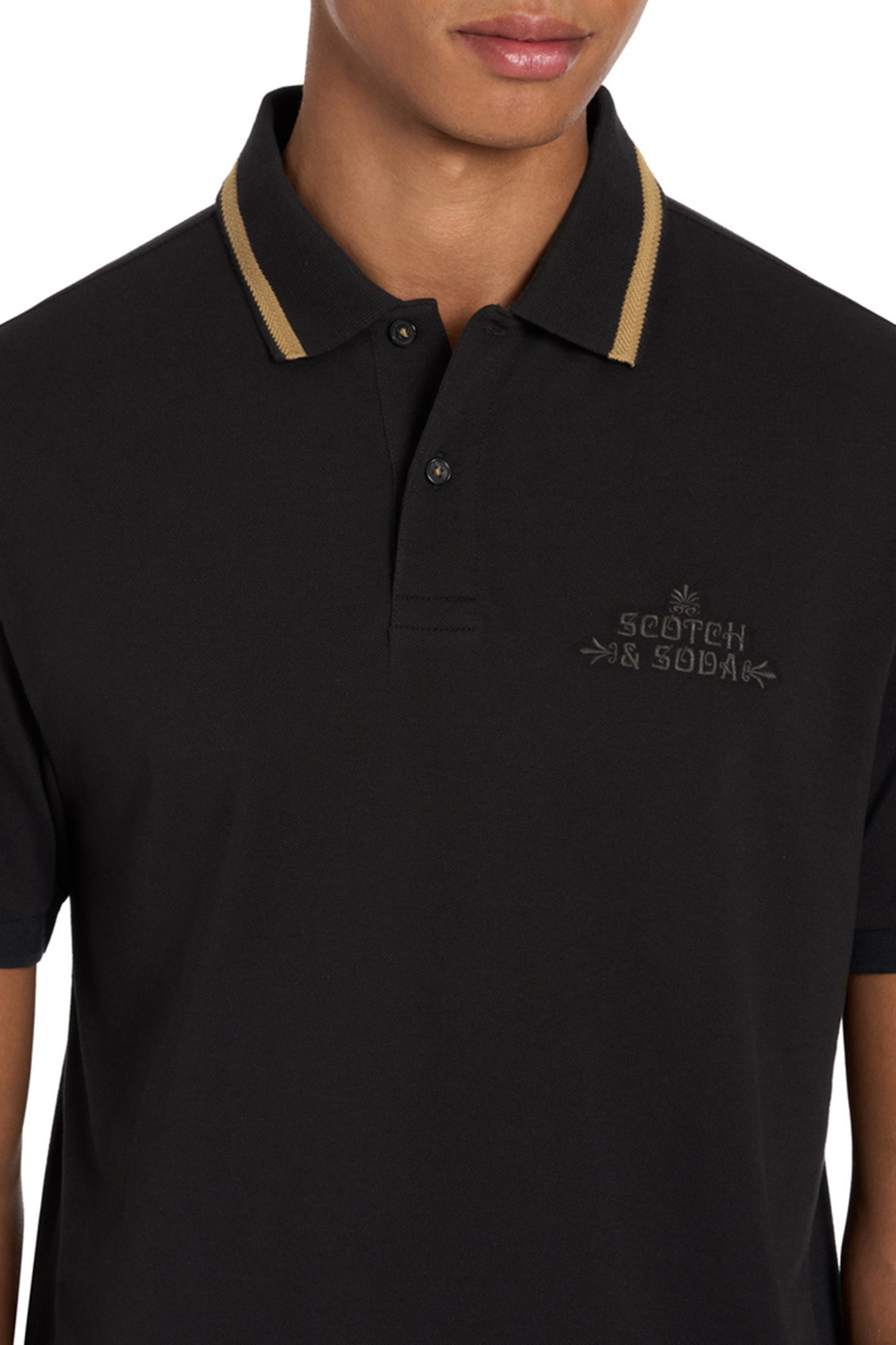 PIQUE SS POLO BLACK GREY 6