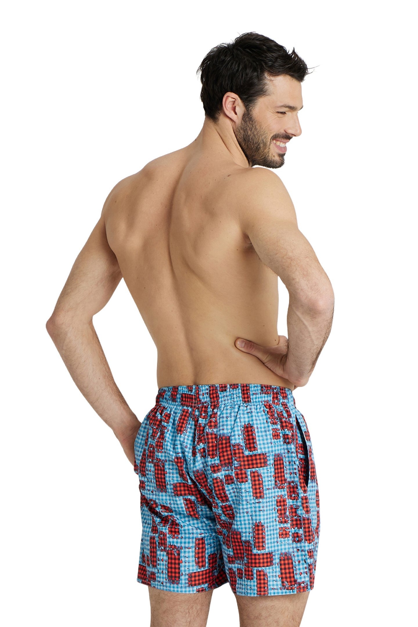 MEN'S BEACH BOXER ALLOVER RED MULTI 2