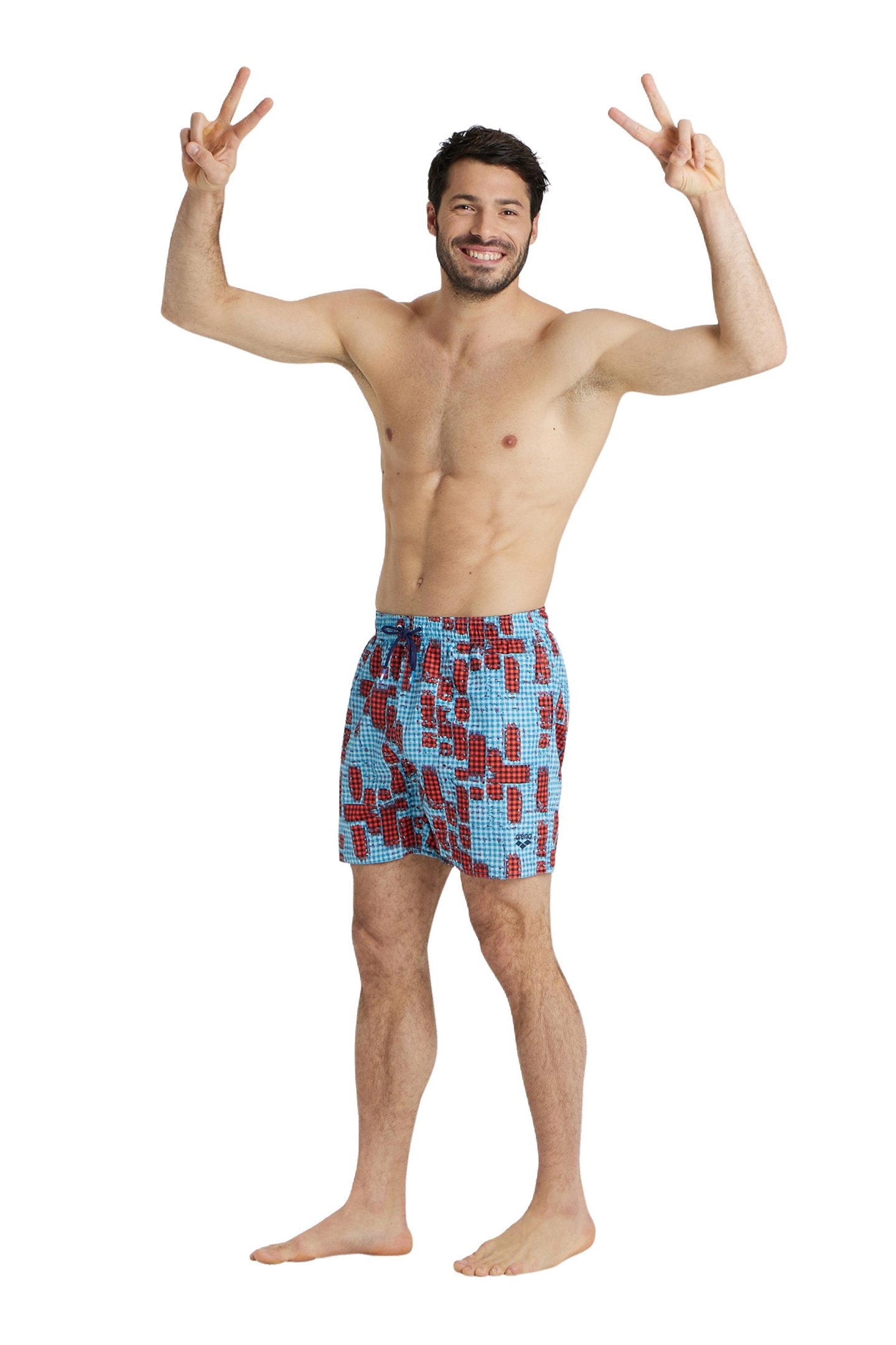 MEN'S BEACH BOXER ALLOVER RED MULTI 3