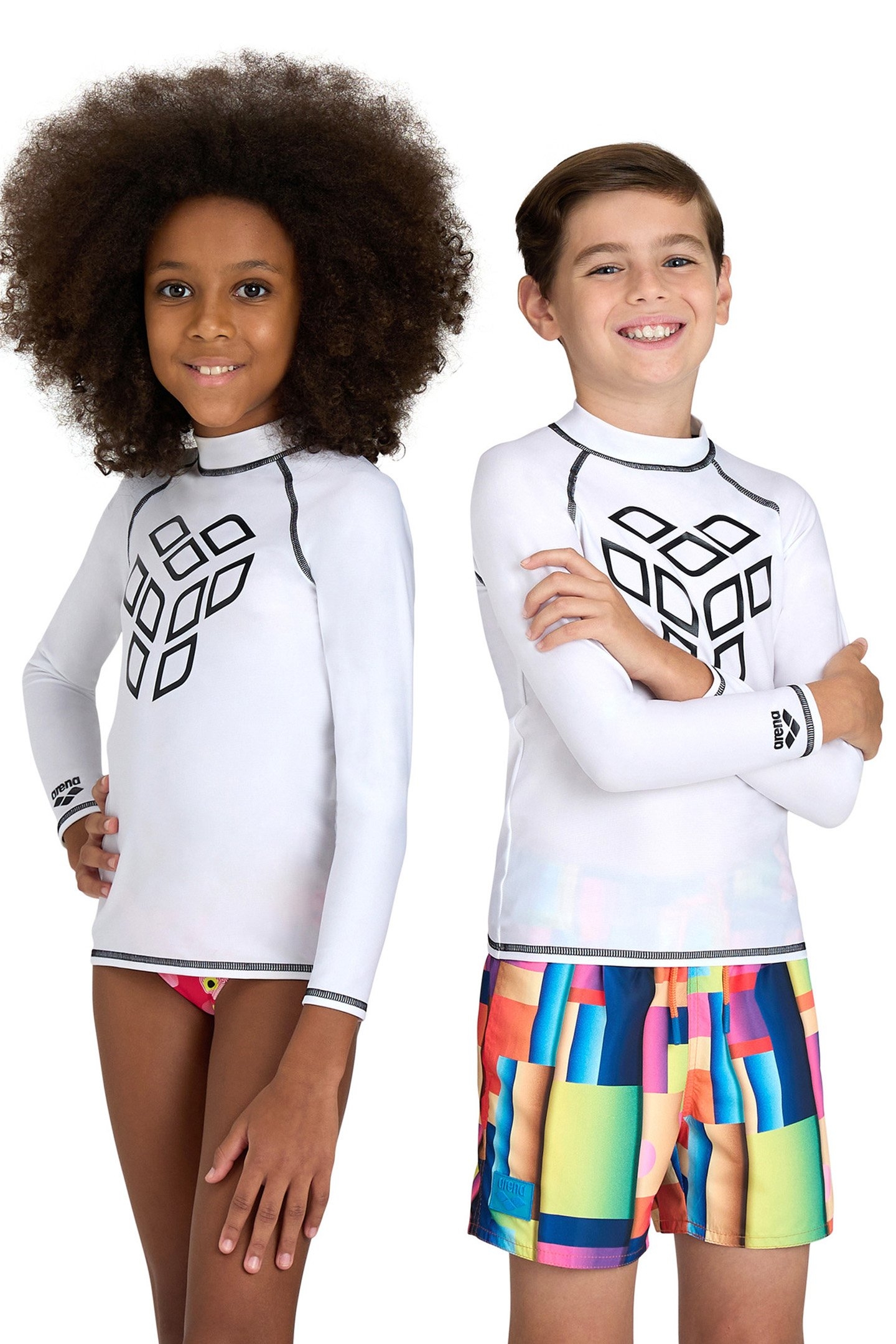 UNISEX JR ARENA RASH VEST L/S GRAPHIC WHITE-BLACK 1