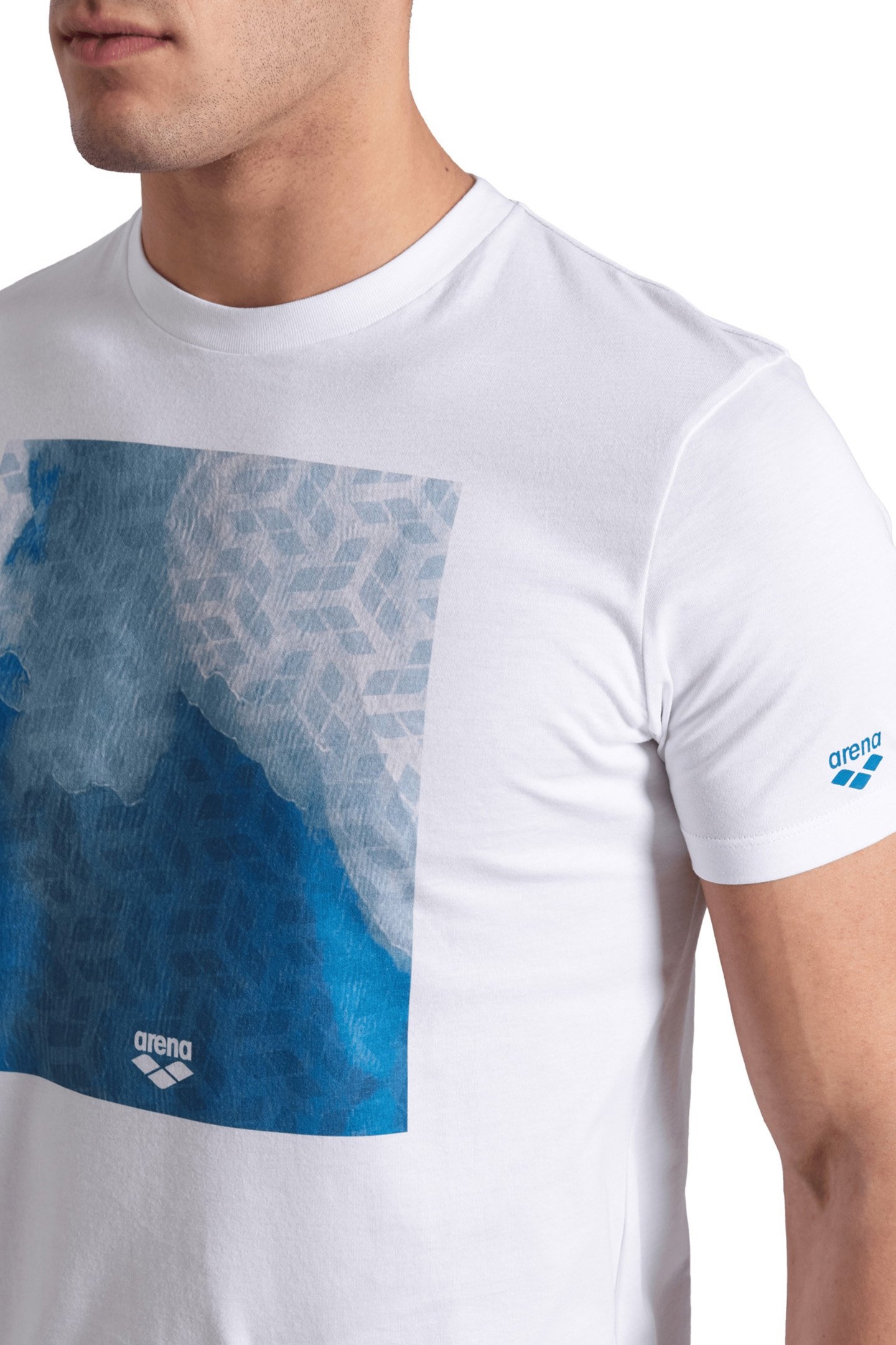 MEN'S T-SHIRT SOLID COTTON WHITE-WATER MONOGRAM 4