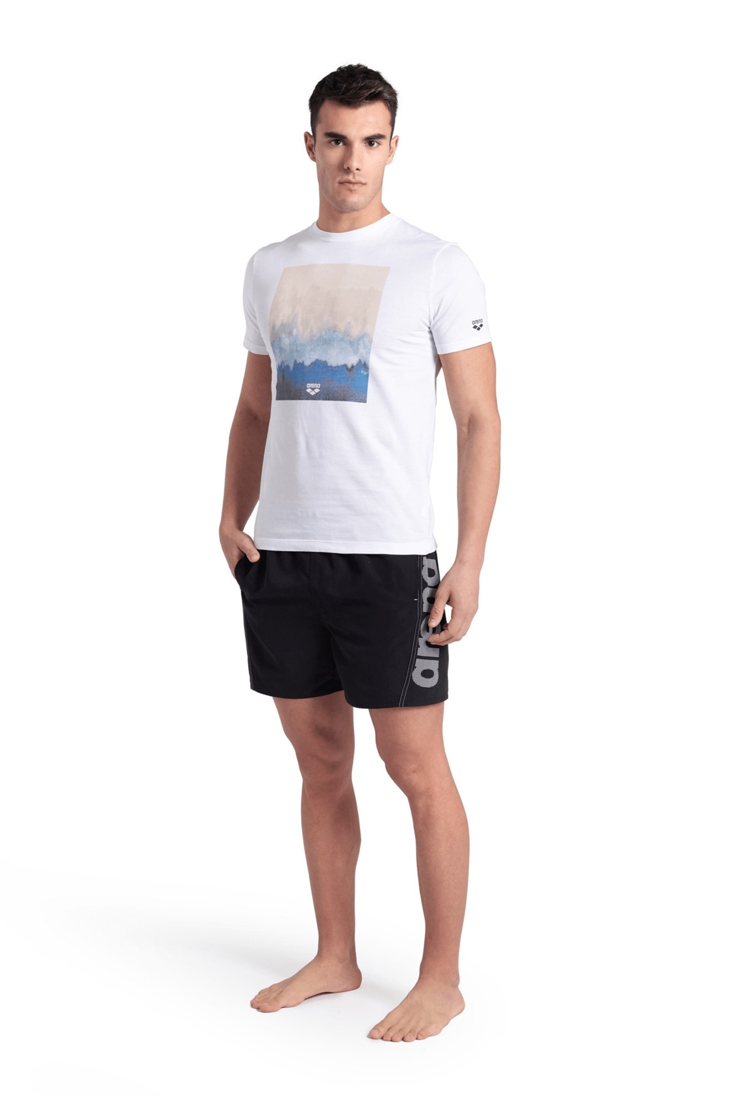 MEN'S T-SHIRT SOLID COTTON WHITE-BEACH 3