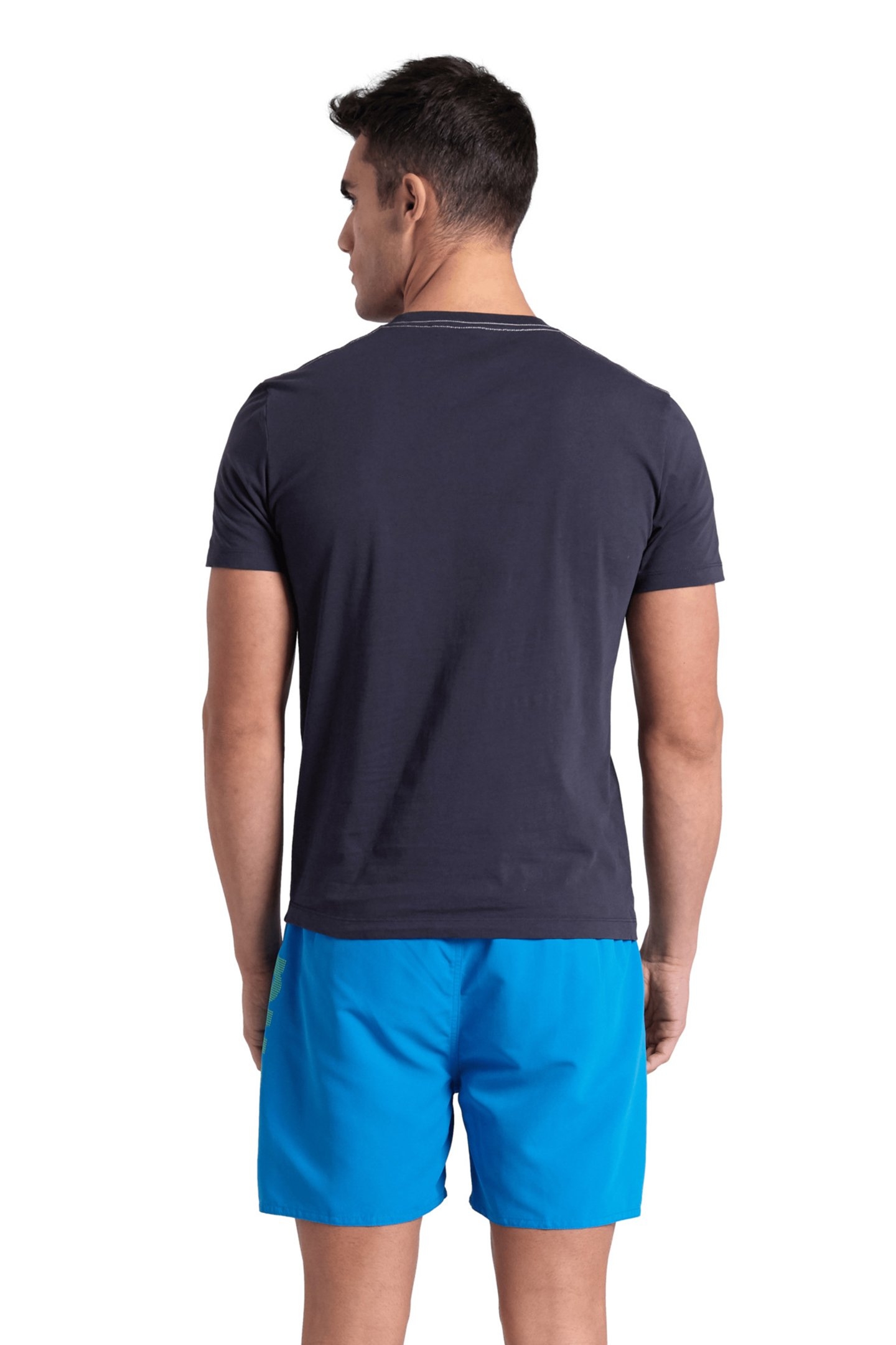 MEN'S T-SHIRT SOLID COTTON NAVY-ARENA FISH SCALES 2