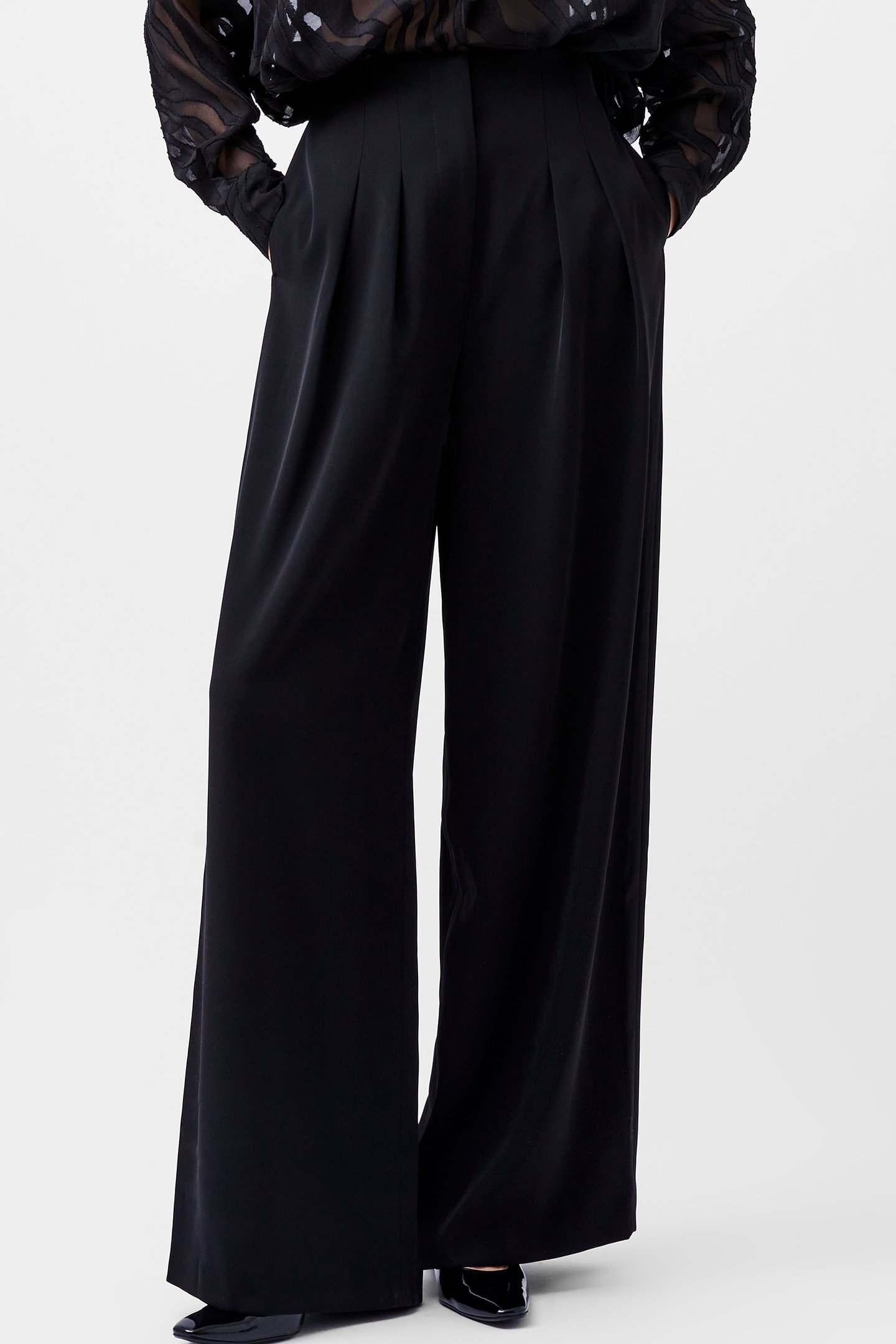 HARRIE SUITING WIDE LEG TROUSR BLACKOUT 1