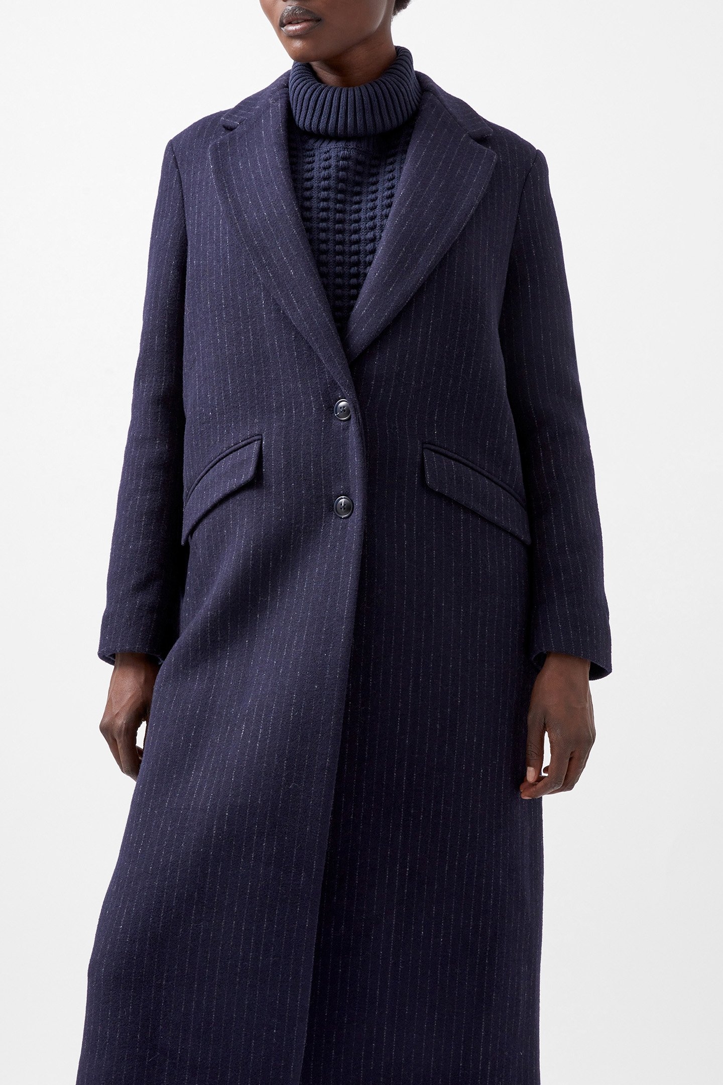 ARLANA PIN STRIPE COAT NAVY AND GREY 5